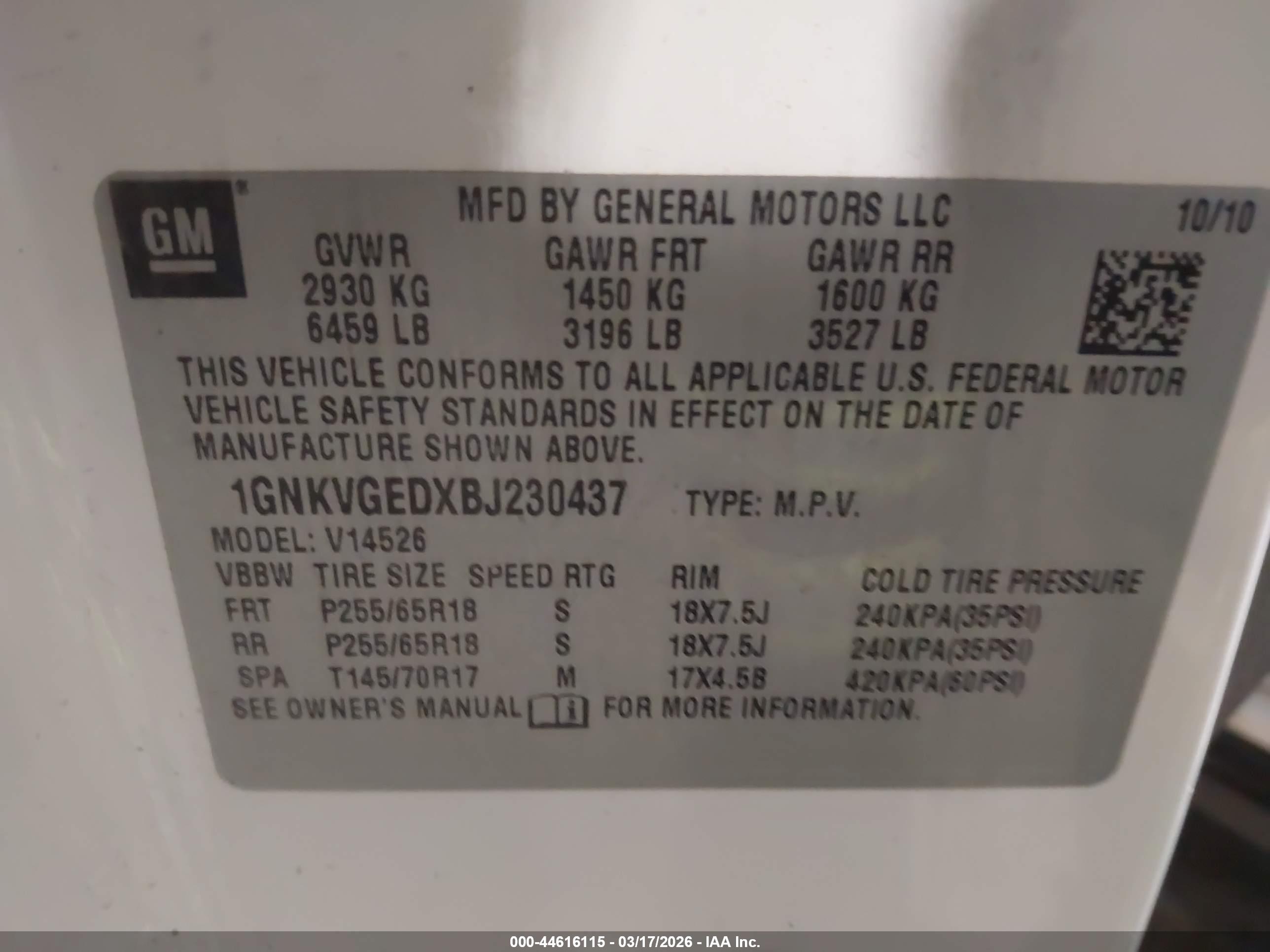 CHEVROLET TRAVERSE image 9