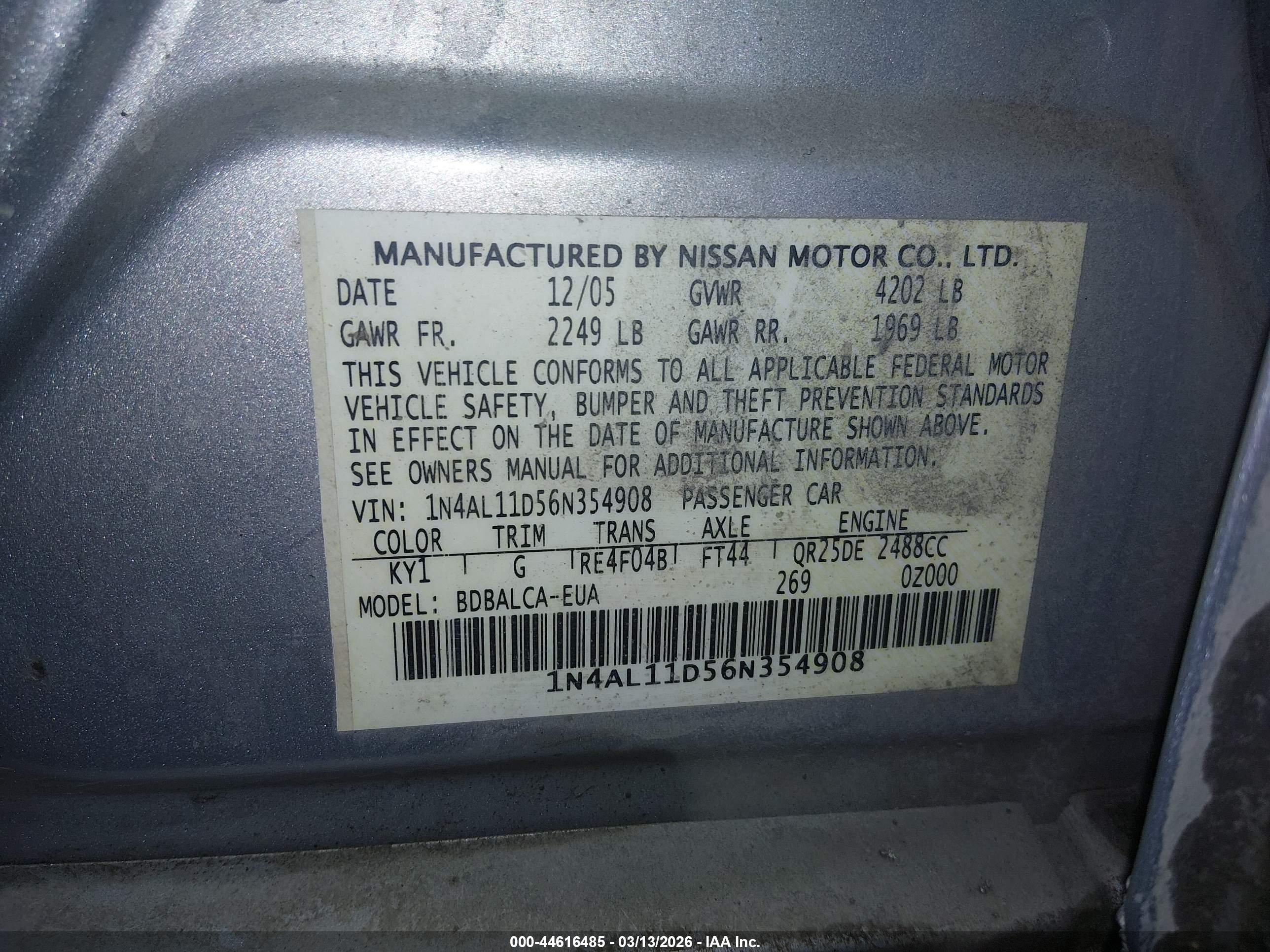 NISSAN ALTIMA image 9