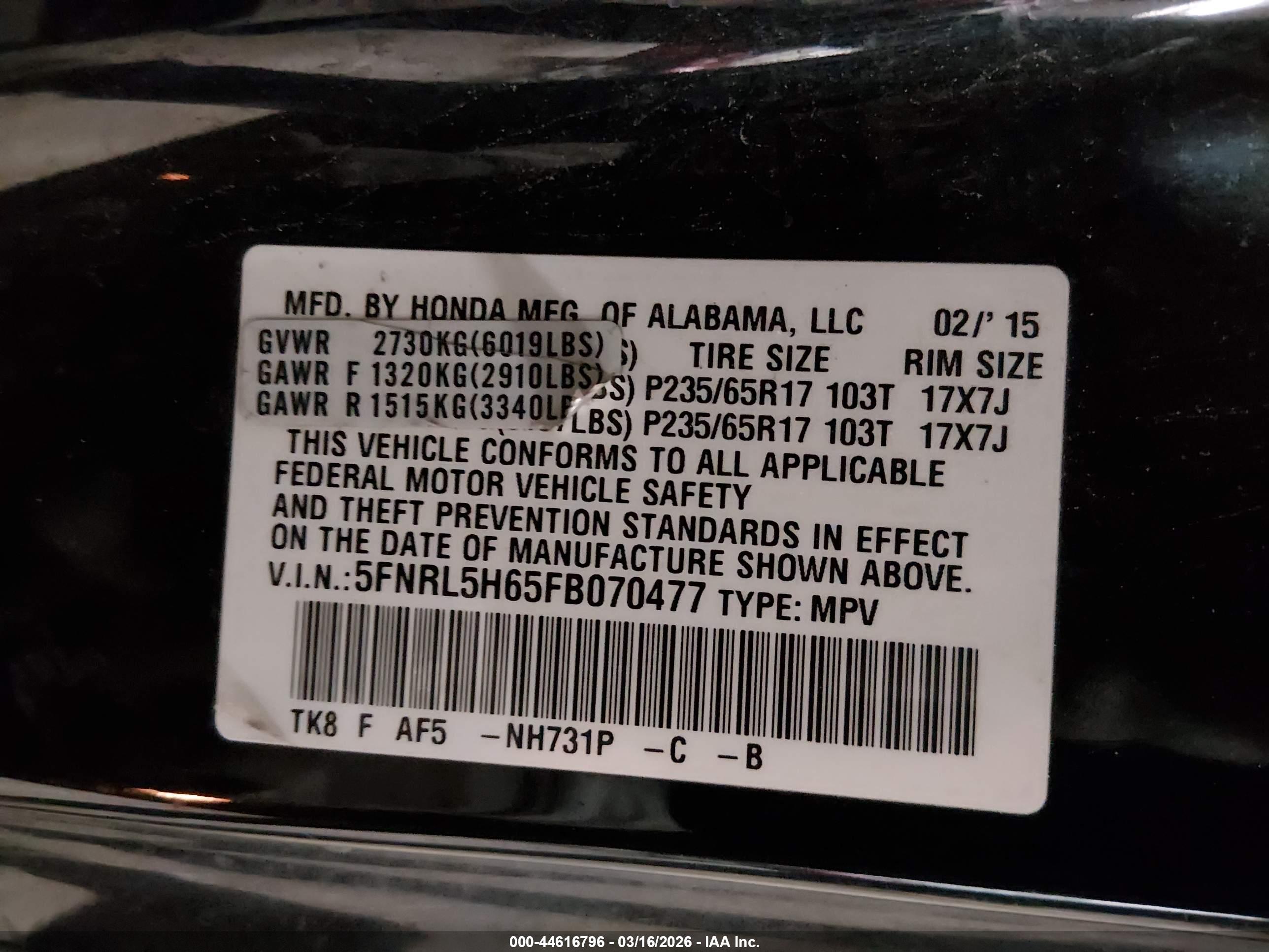 HONDA ODYSSEY image 9