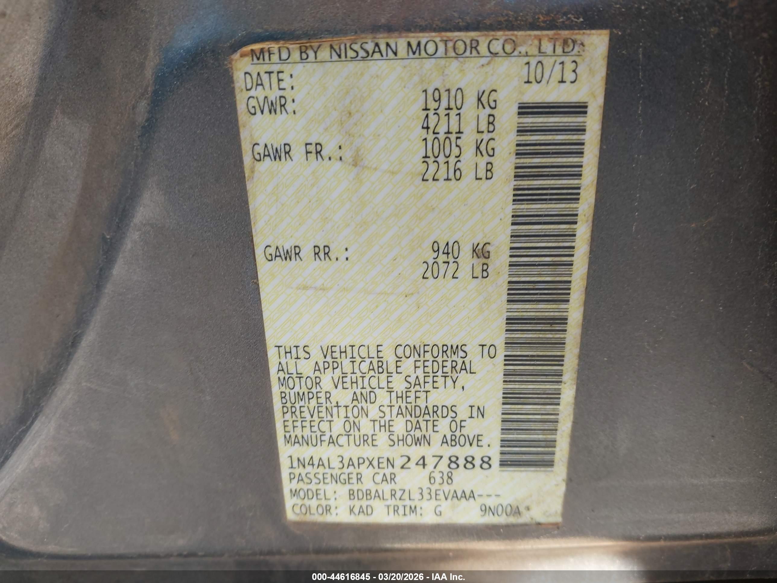 NISSAN ALTIMA image 9