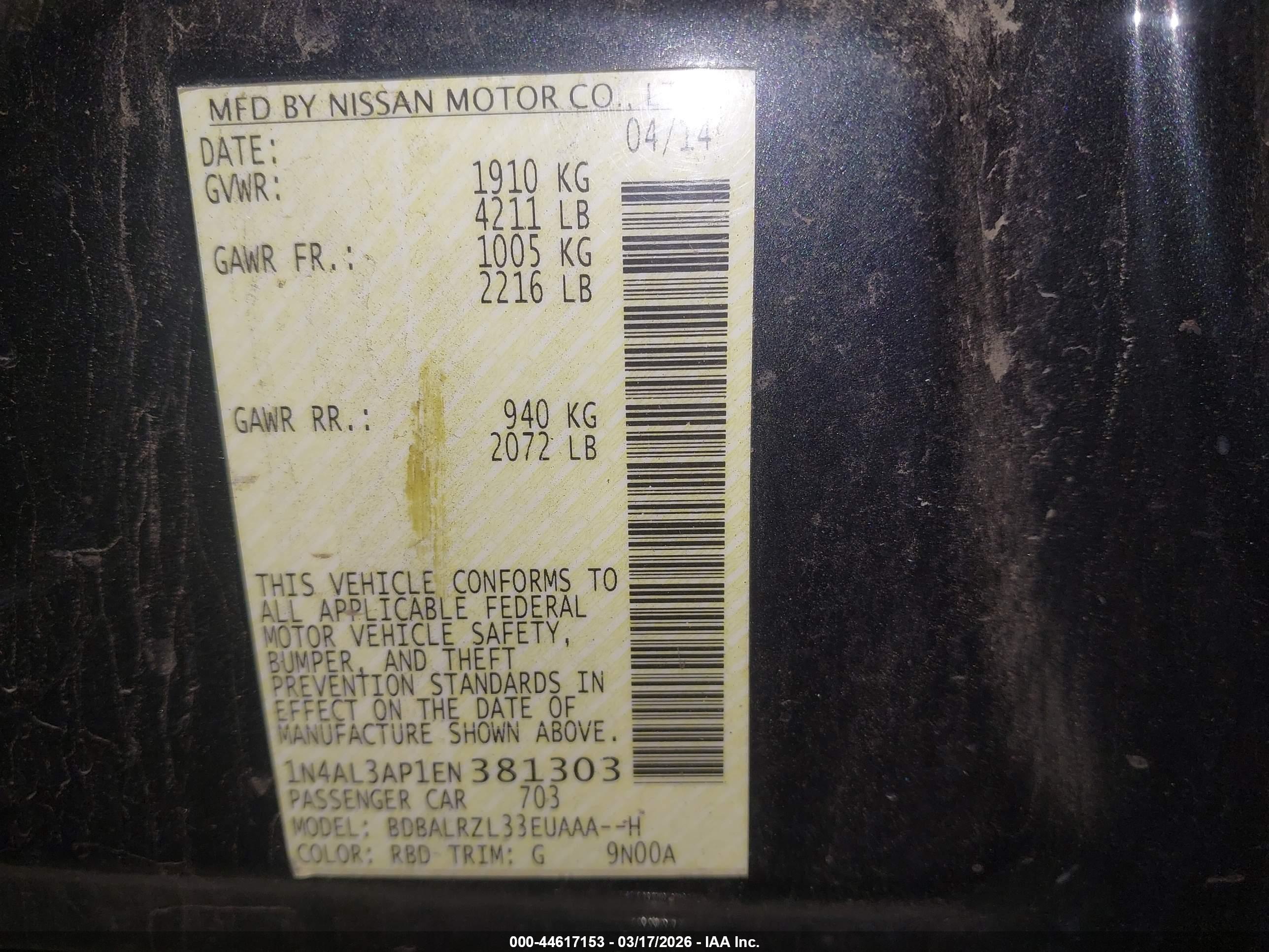 NISSAN ALTIMA image 9