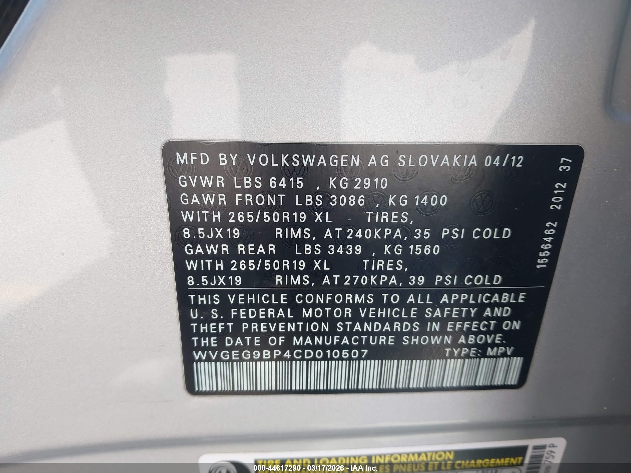 VOLKSWAGEN TOUAREG image 9