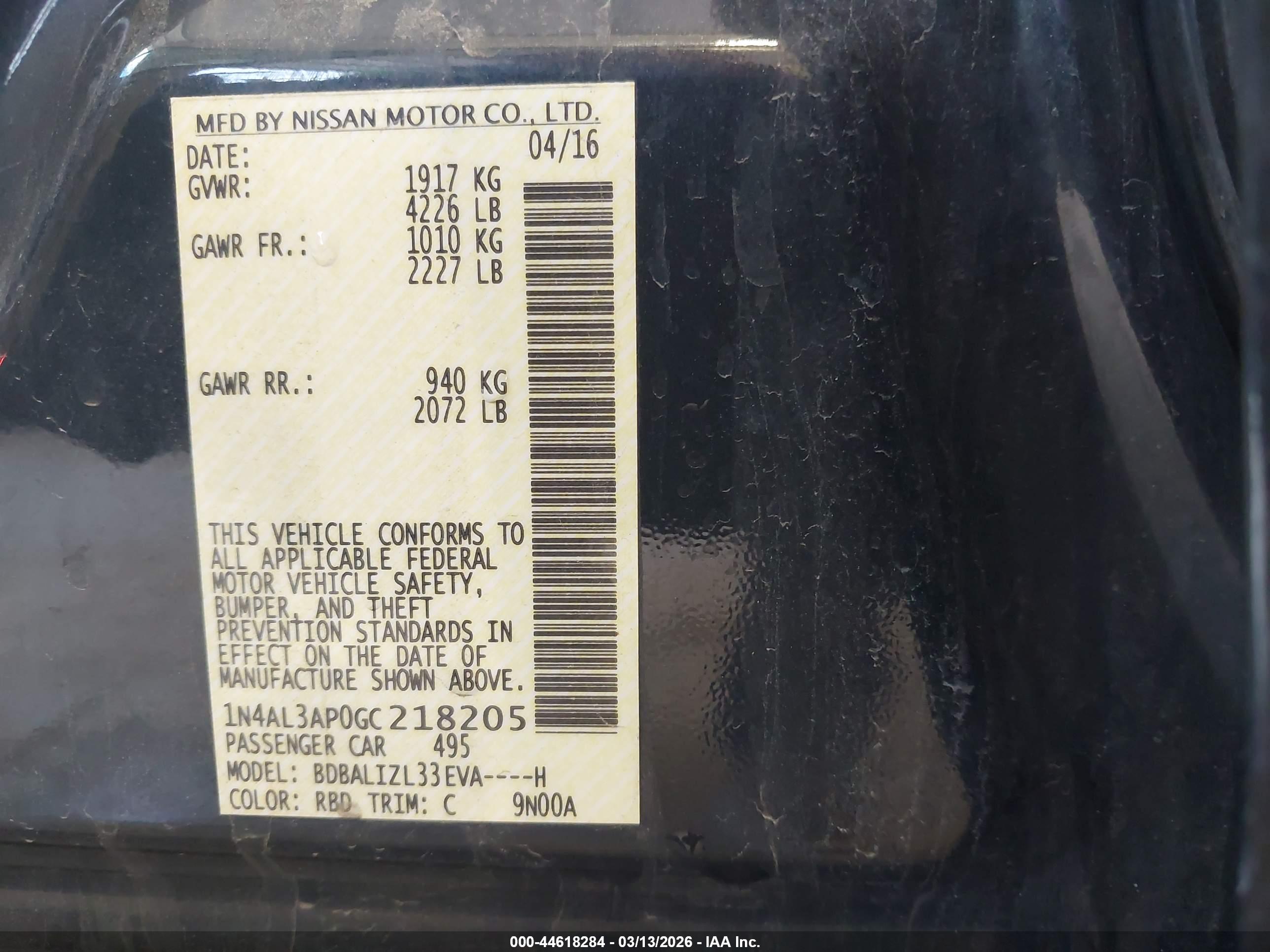 NISSAN ALTIMA image 9