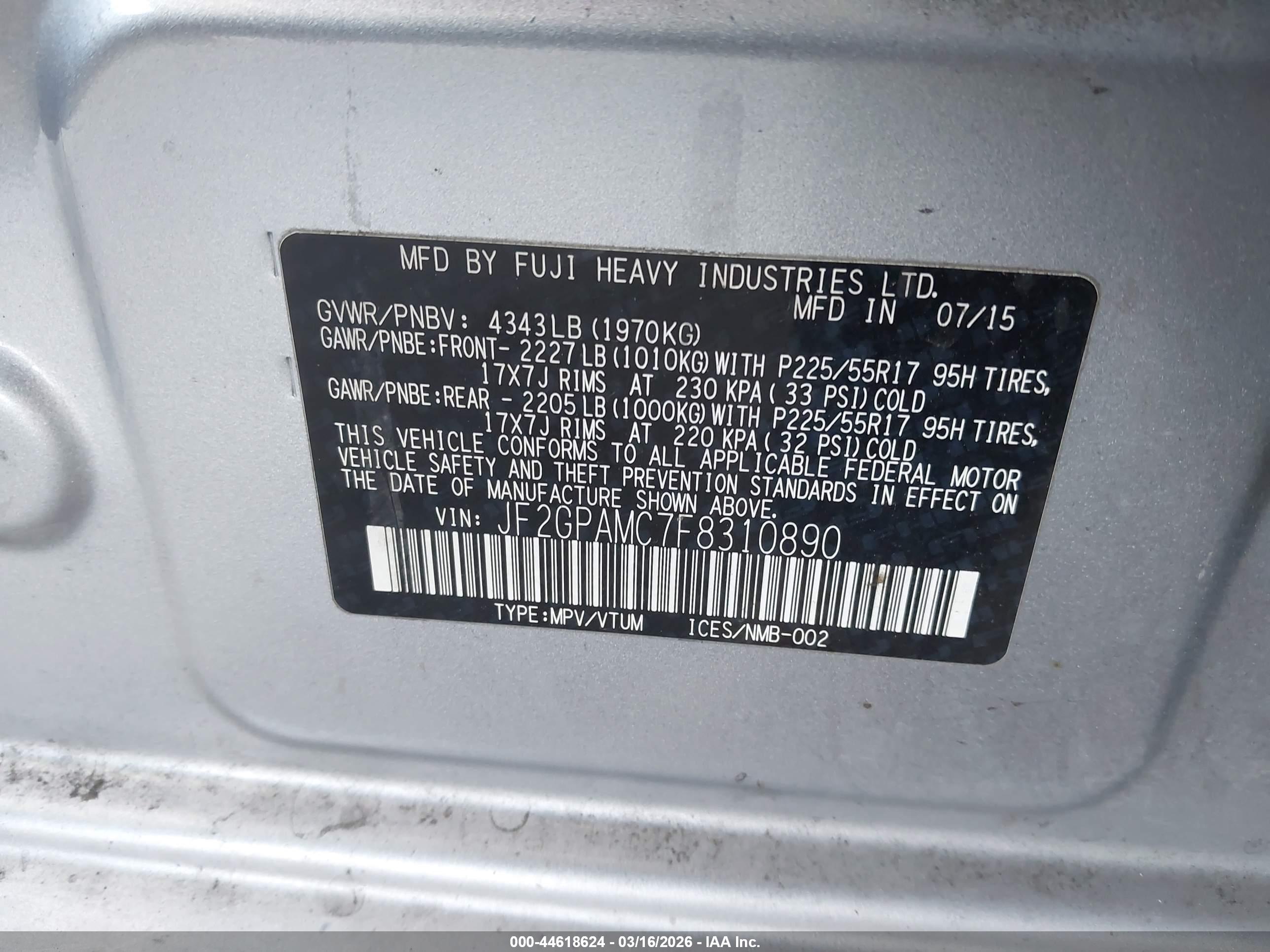 SUBARU XV image 9