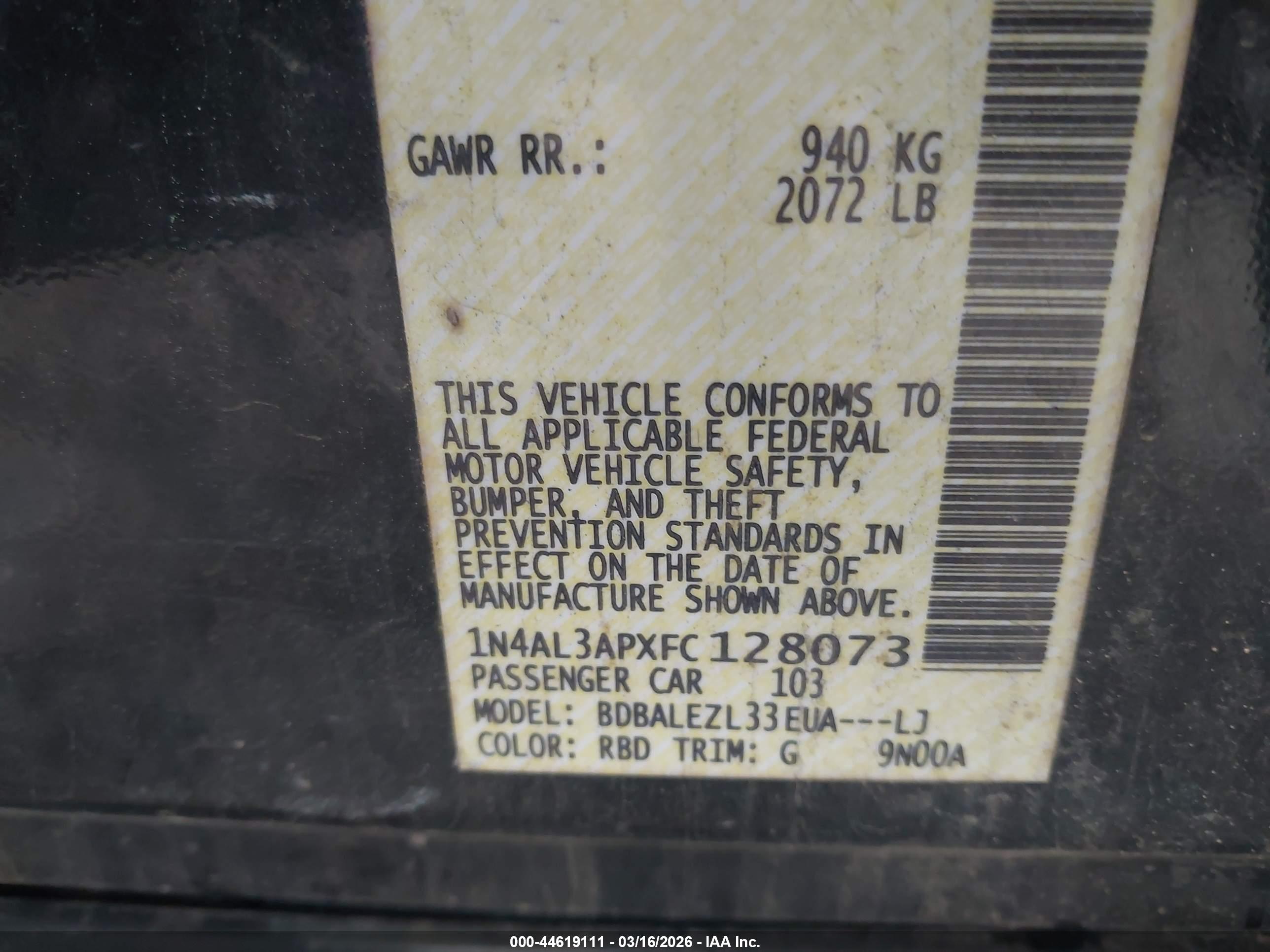 NISSAN ALTIMA image 9
