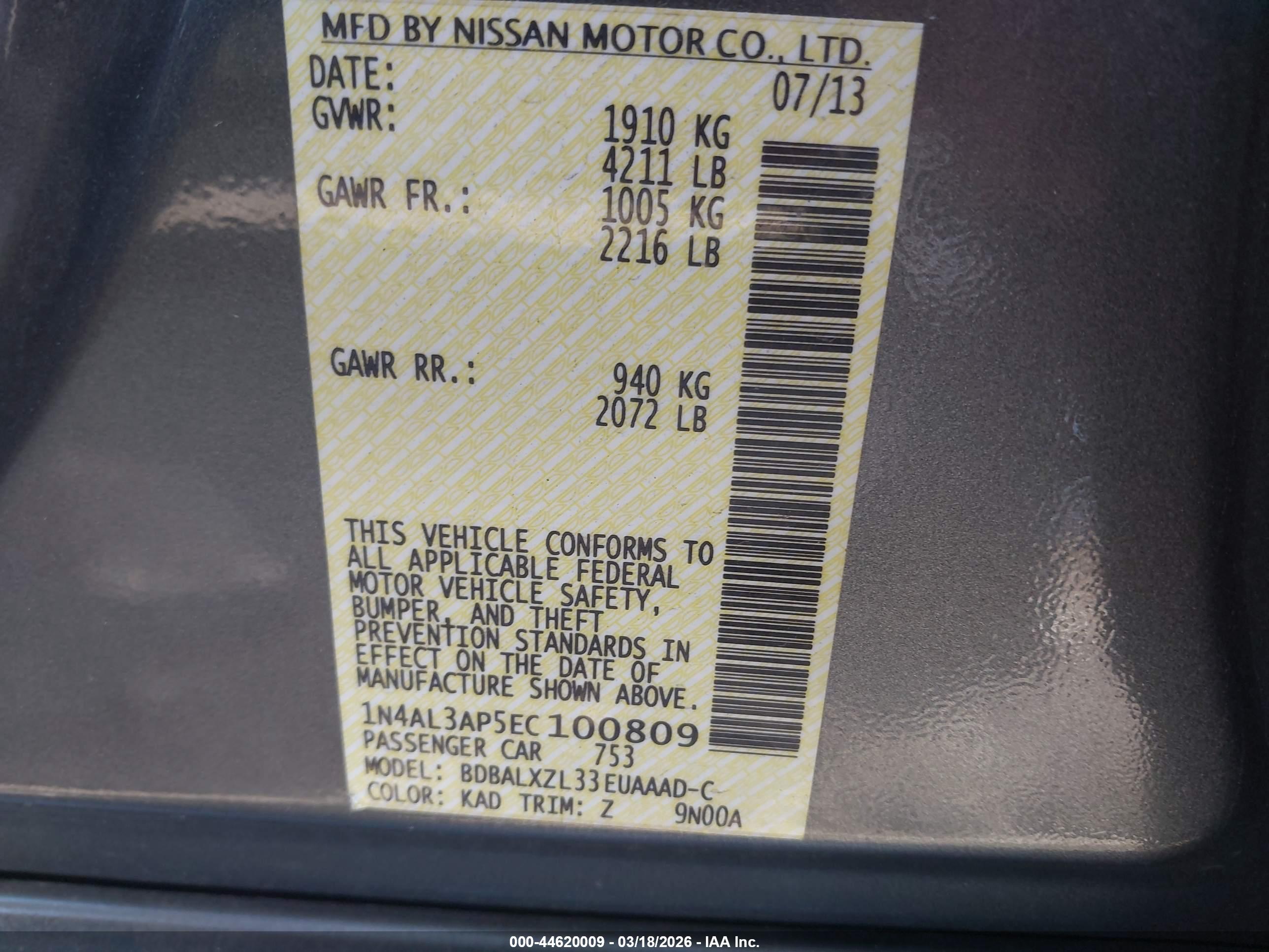 NISSAN ALTIMA image 9