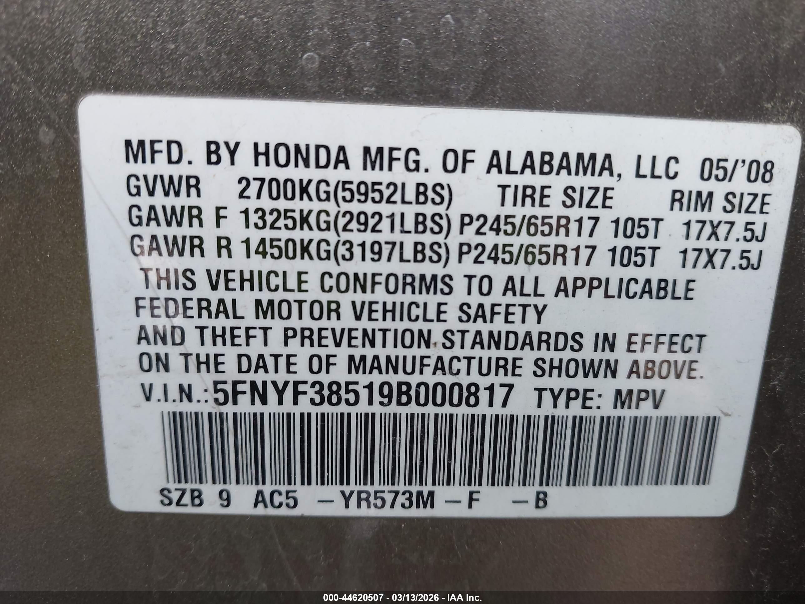 HONDA PILOT image 9