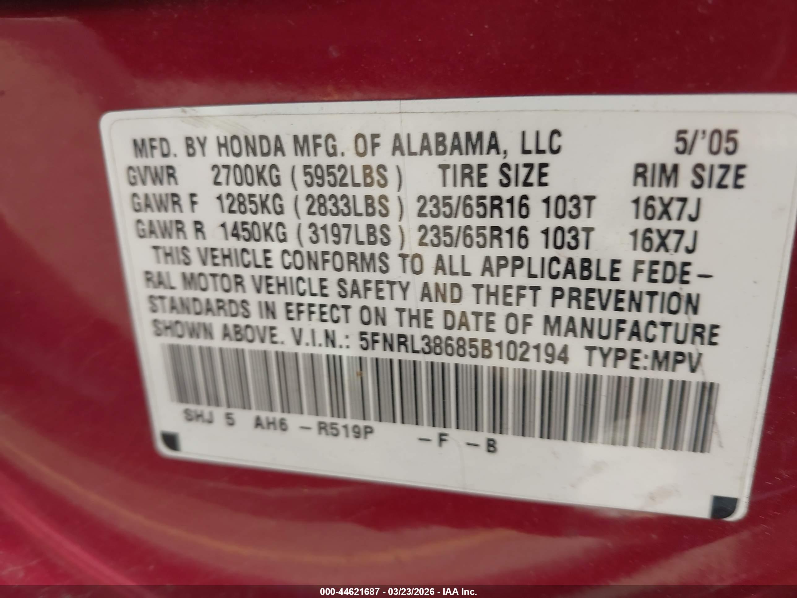 HONDA ODYSSEY image 9