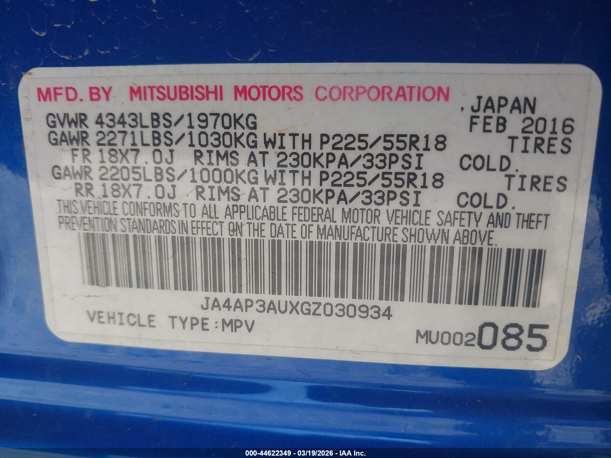 MITSUBISHI OUTLANDER image 9
