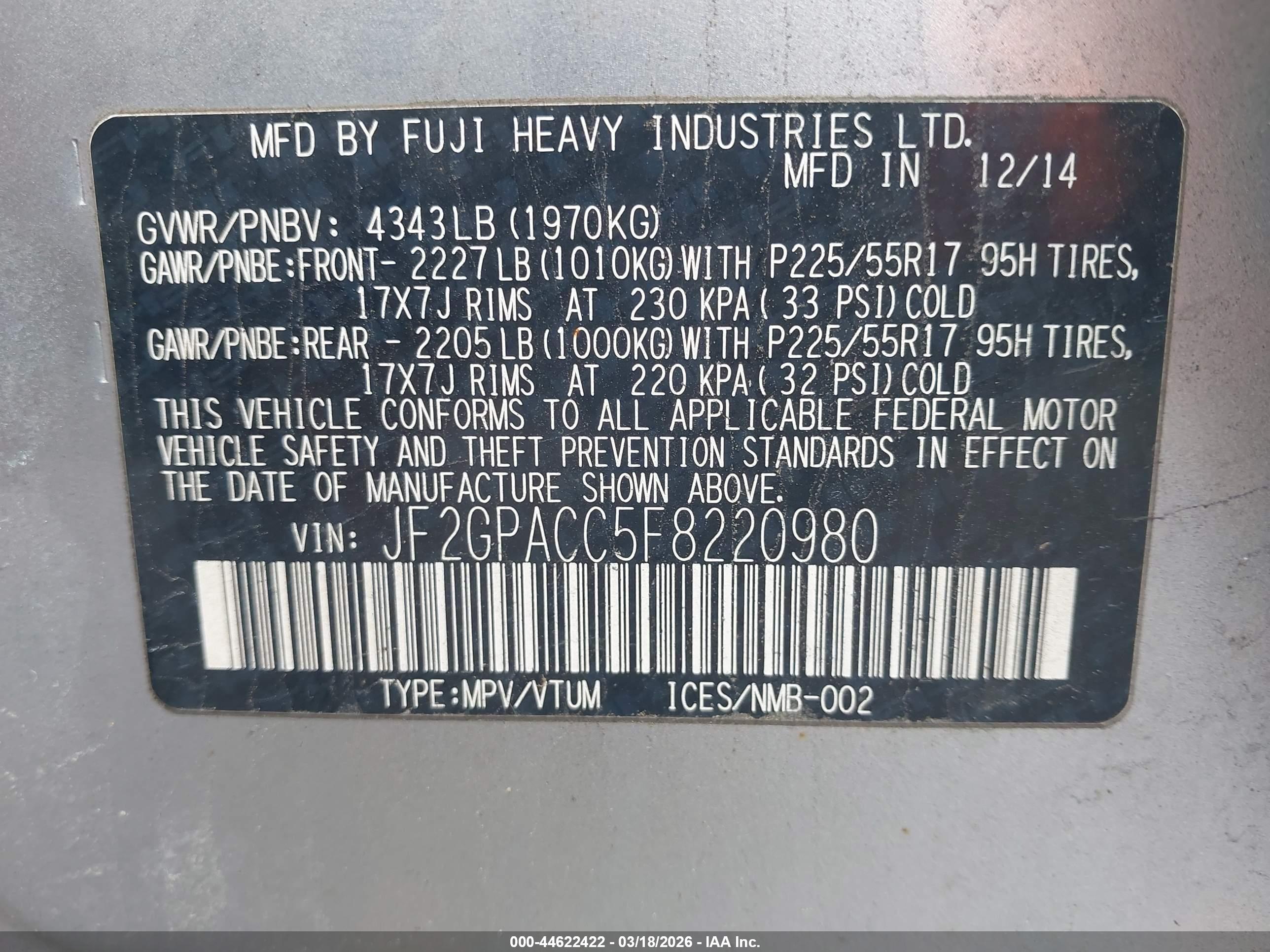 SUBARU XV image 9