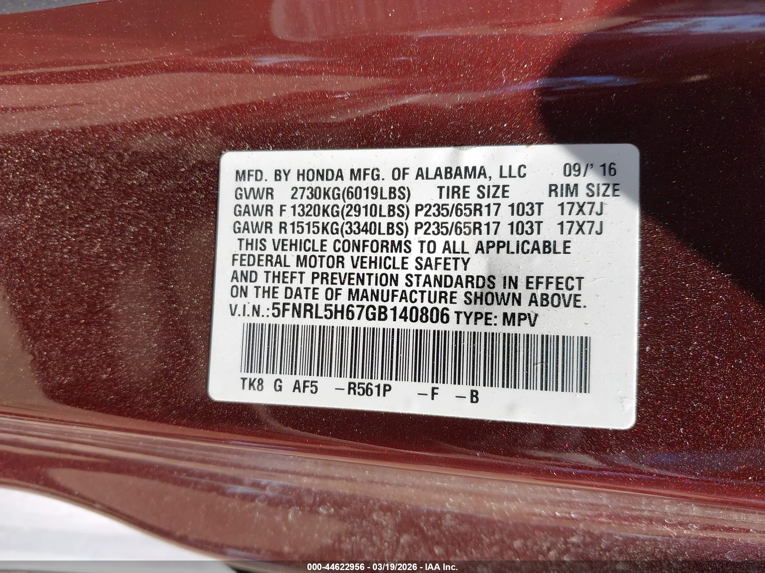 HONDA ODYSSEY image 9