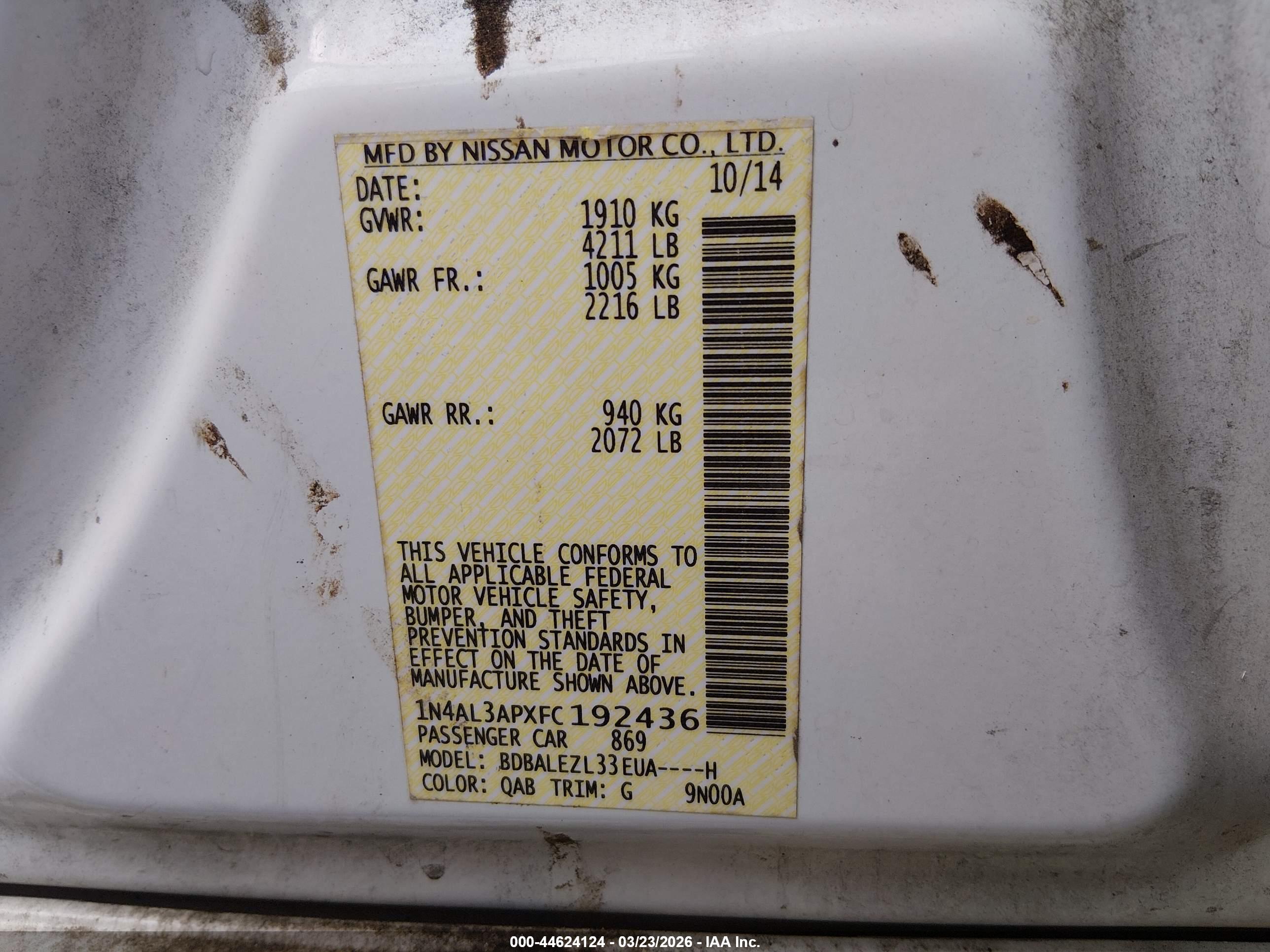 NISSAN ALTIMA image 9