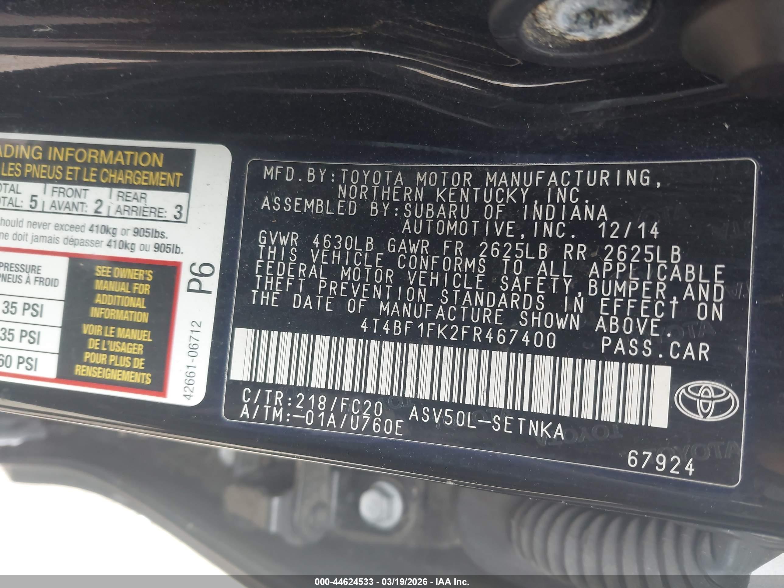 TOYOTA CAMRY image 9