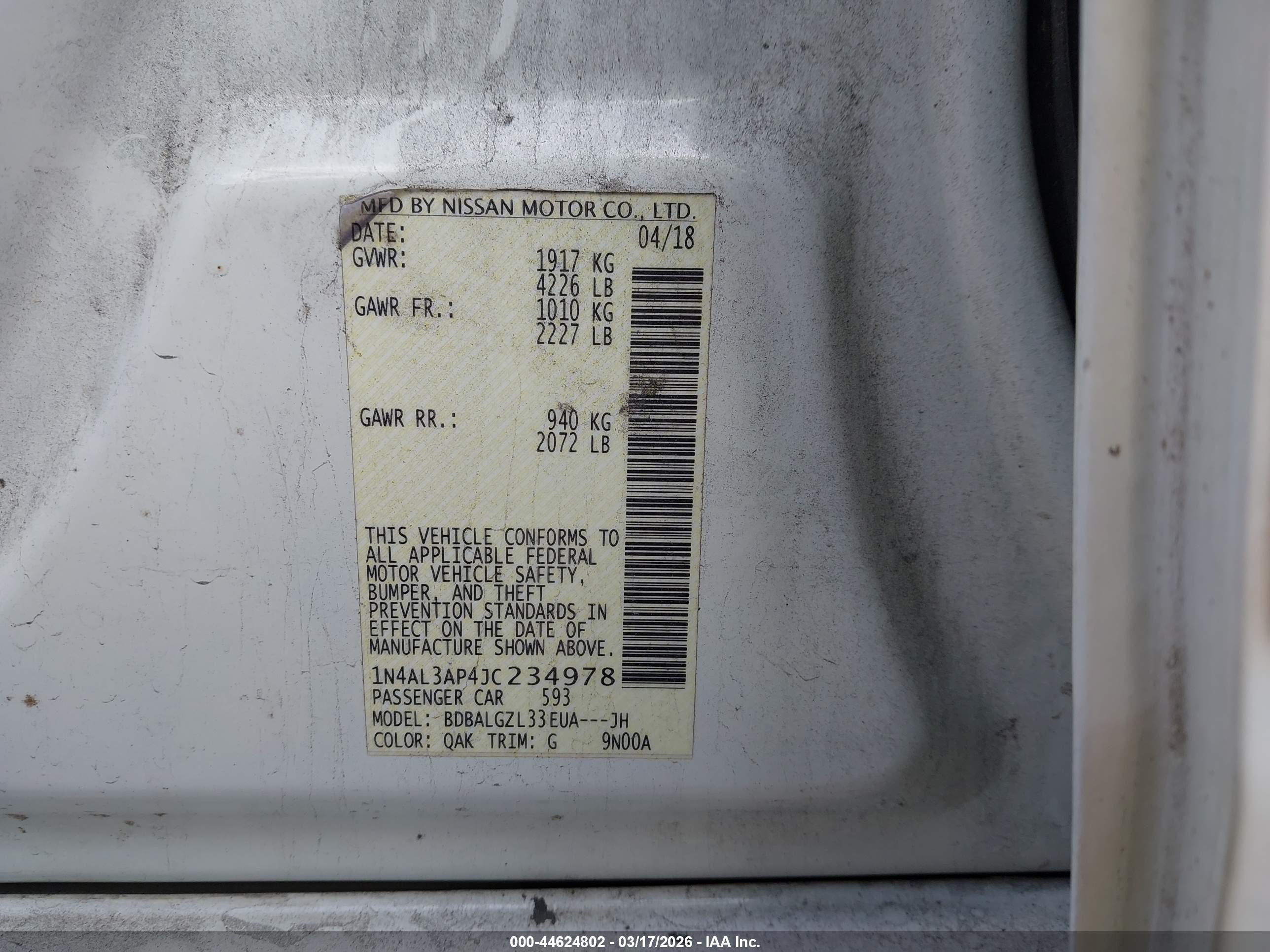 NISSAN ALTIMA image 9