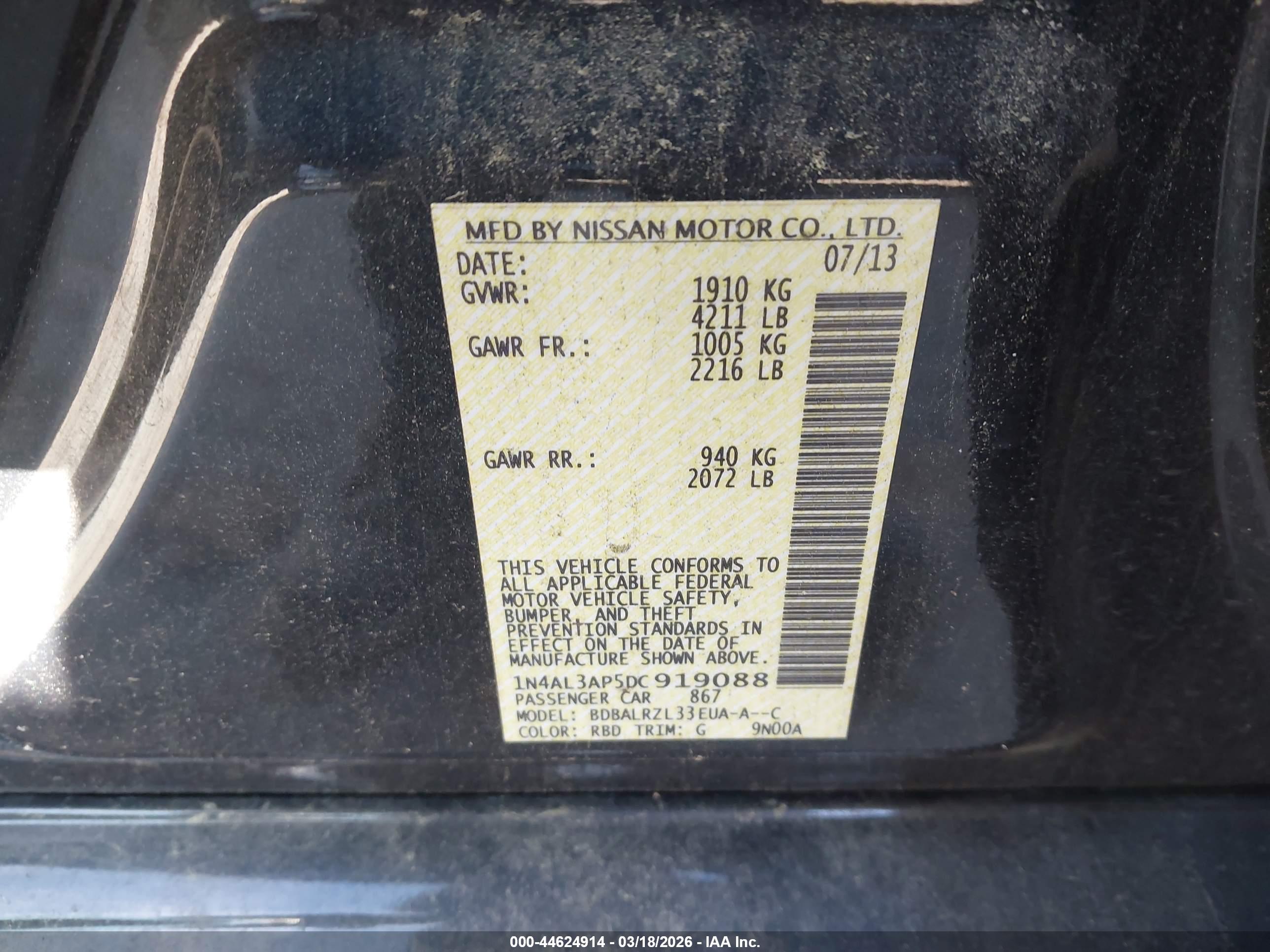 NISSAN ALTIMA image 9