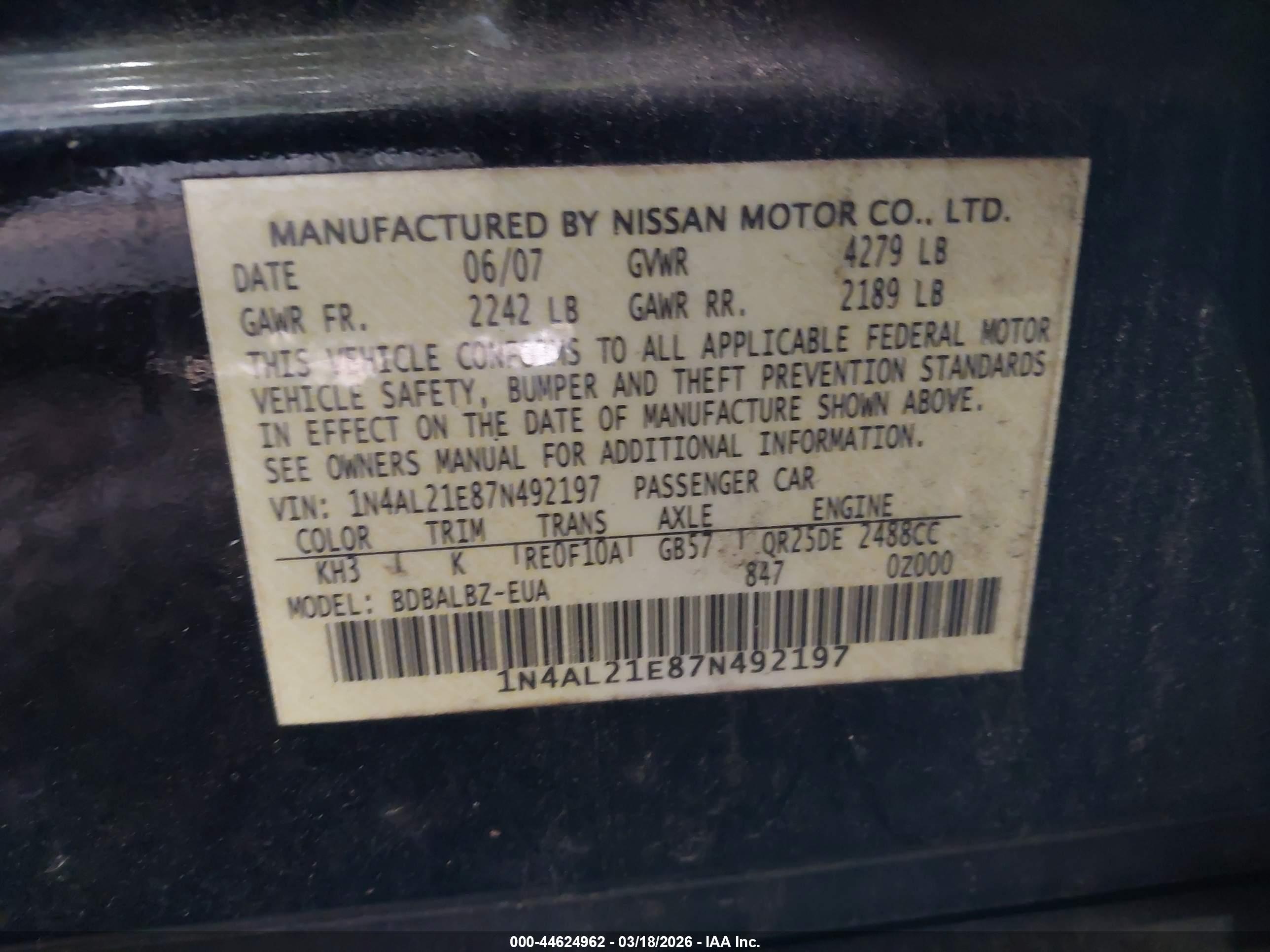 NISSAN ALTIMA image 9