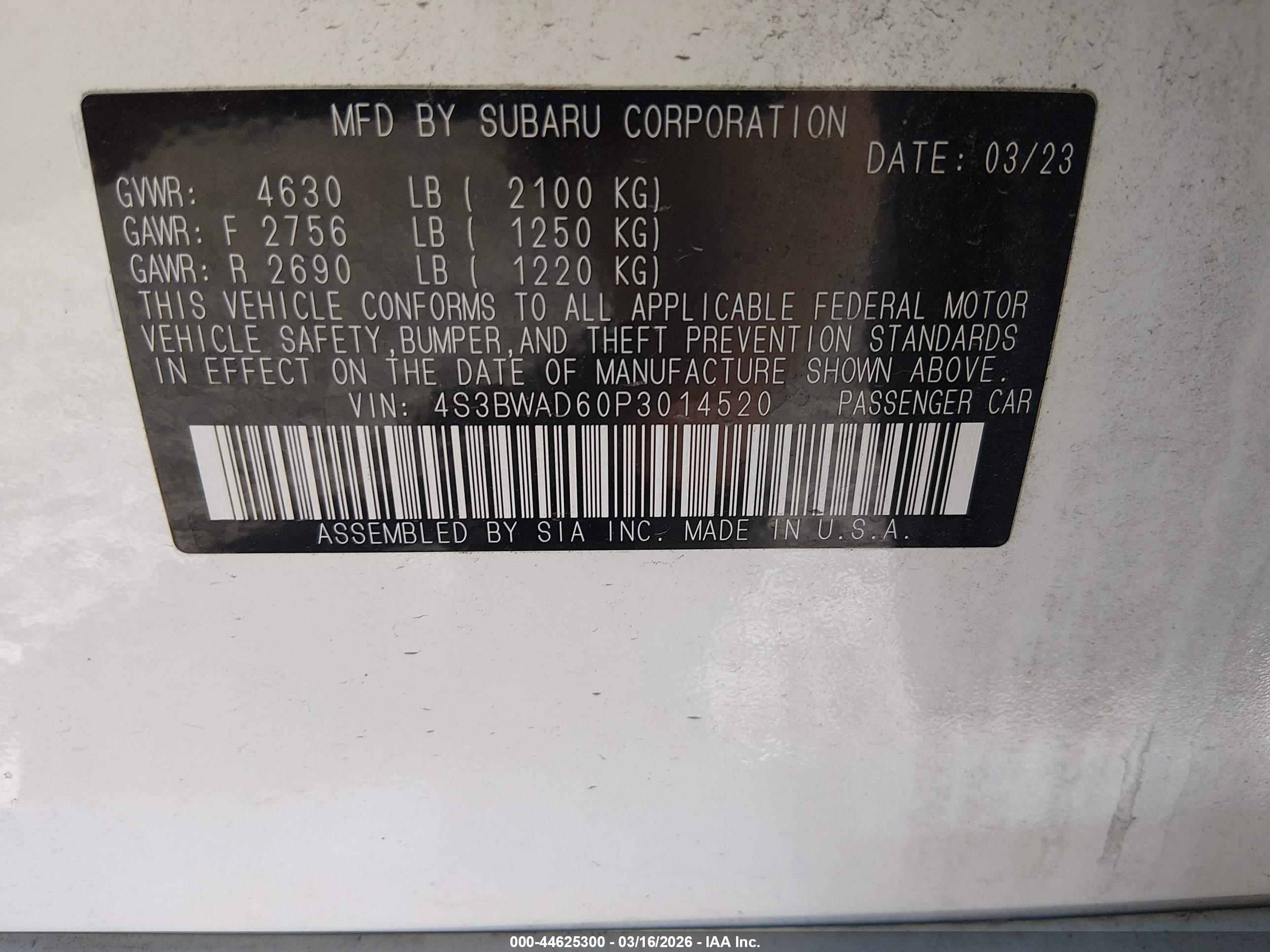 SUBARU LEGACY image 9