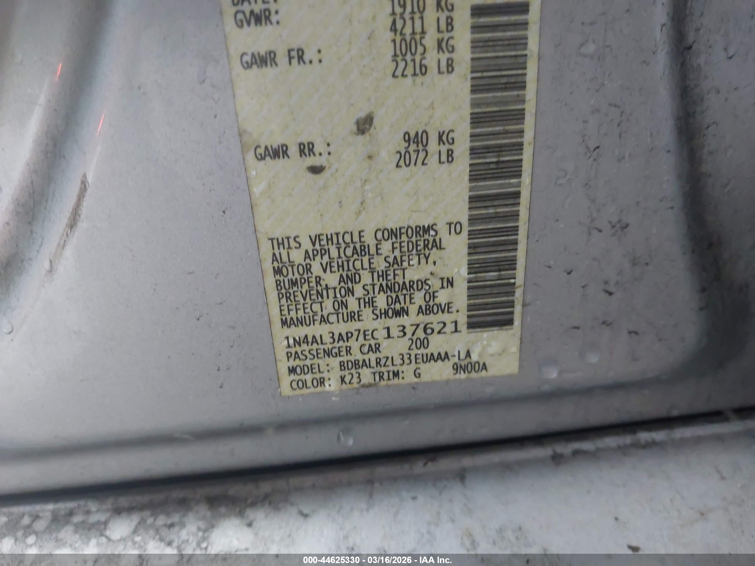 NISSAN ALTIMA image 9