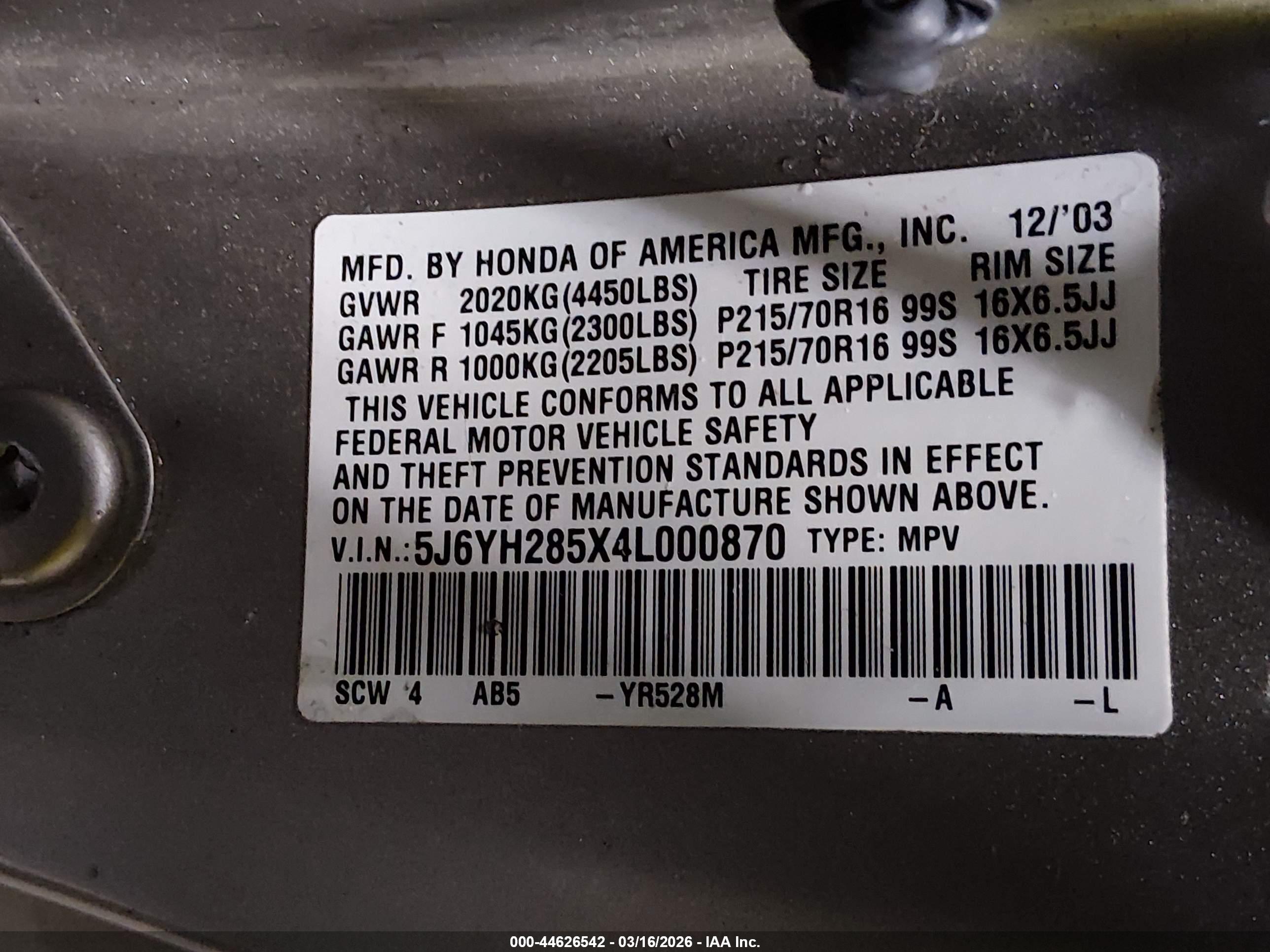HONDA ELEMENT image 9