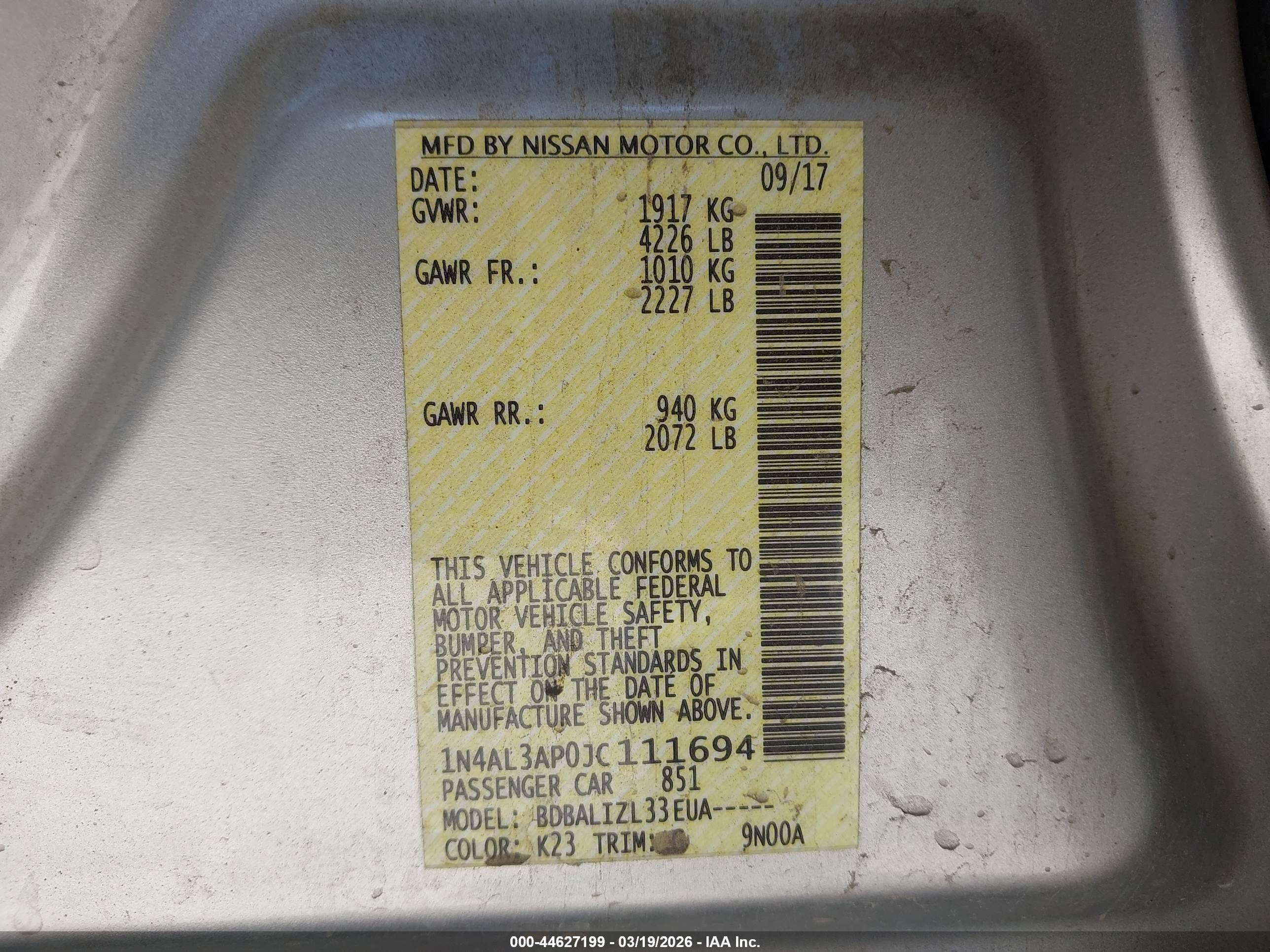 NISSAN ALTIMA image 9