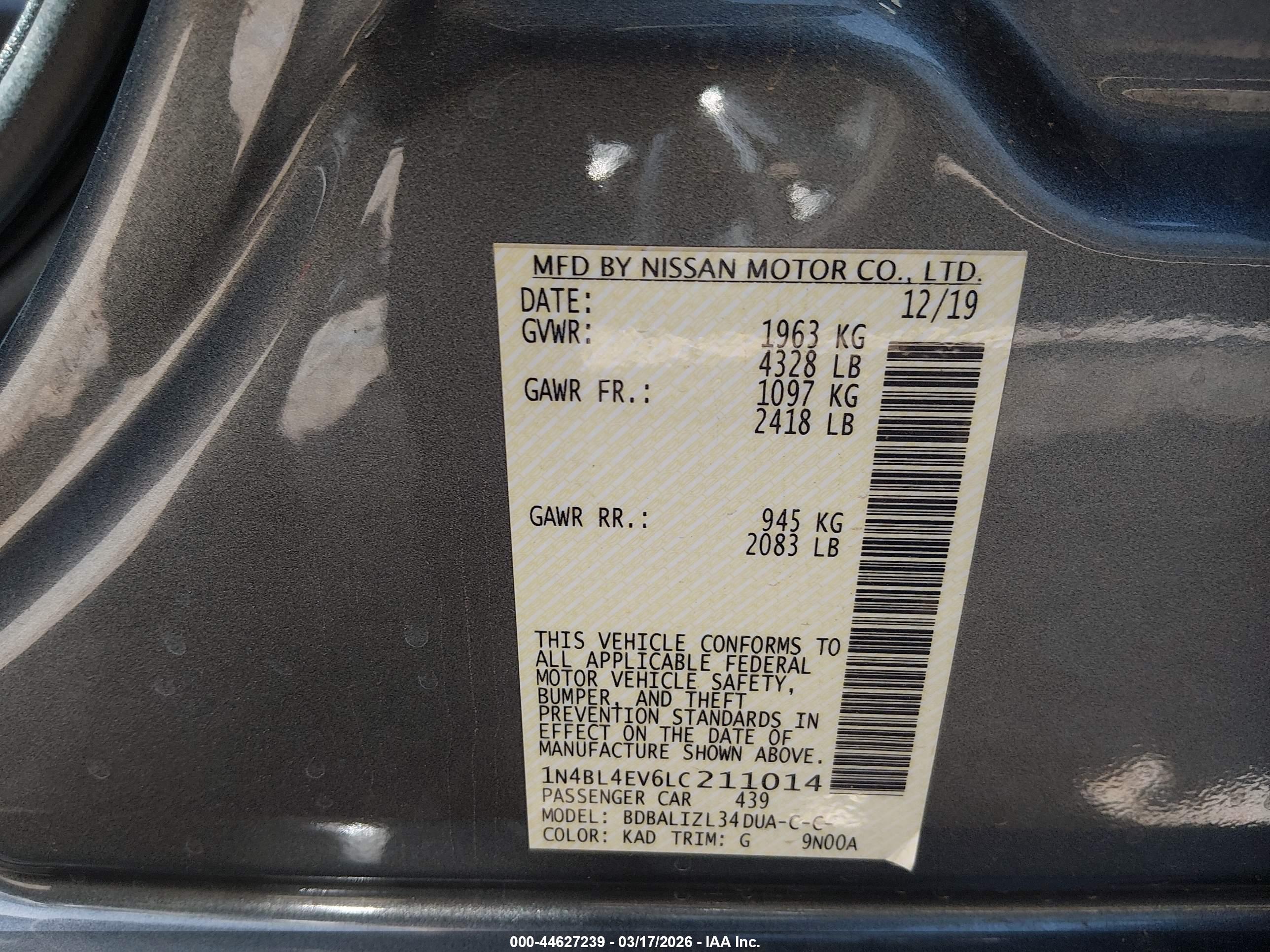 NISSAN ALTIMA image 9