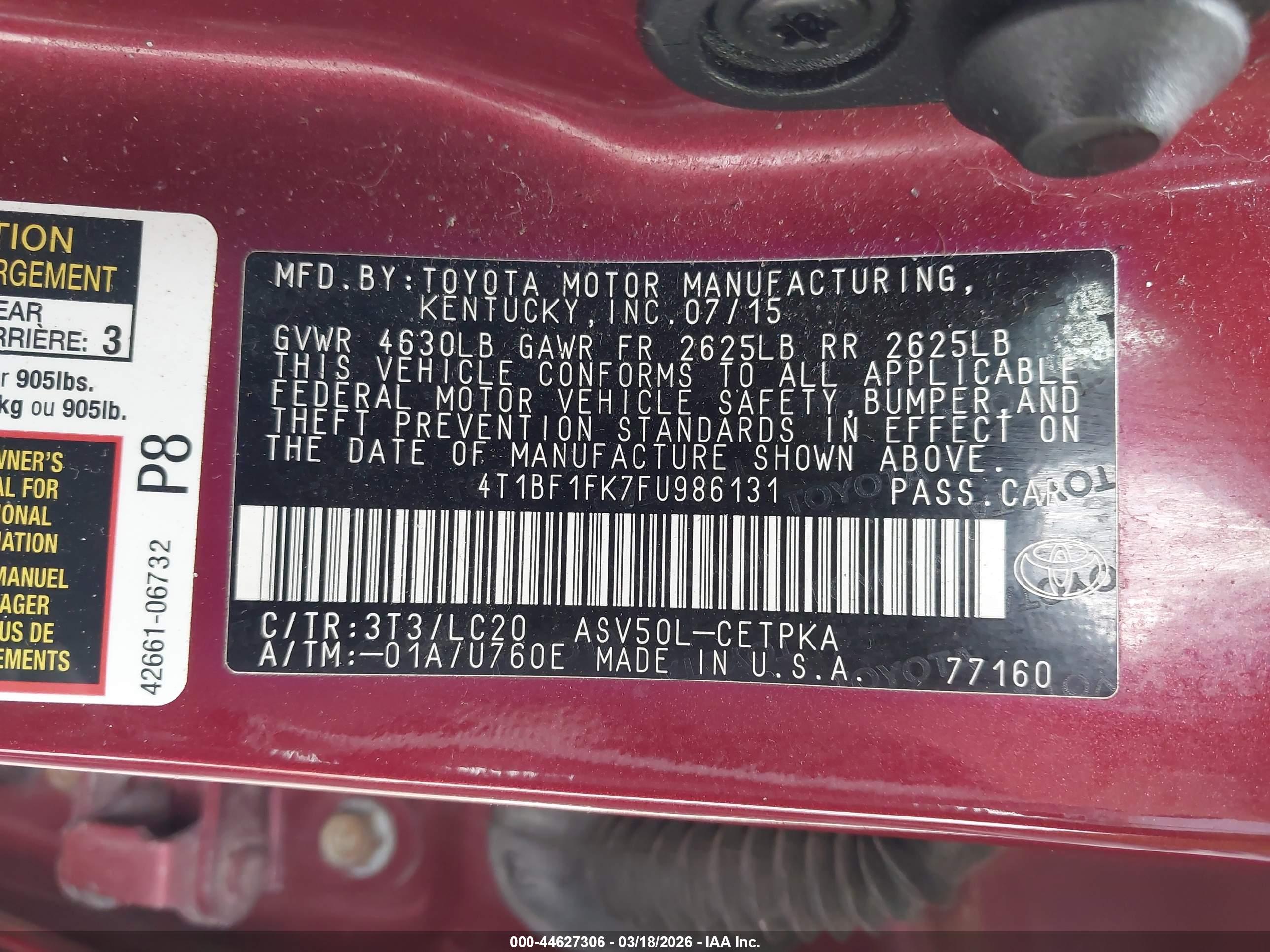 TOYOTA CAMRY image 9