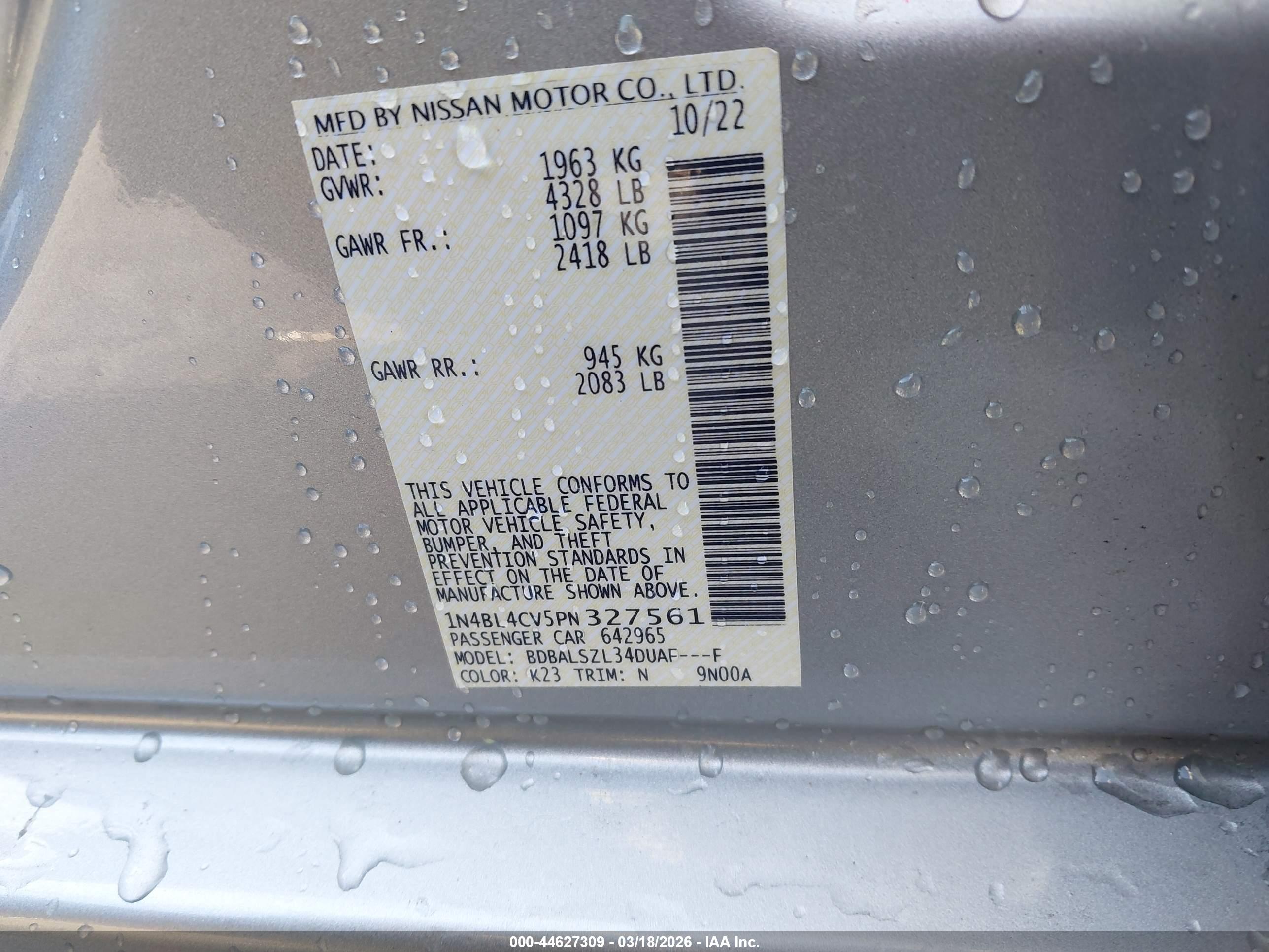 NISSAN ALTIMA image 9