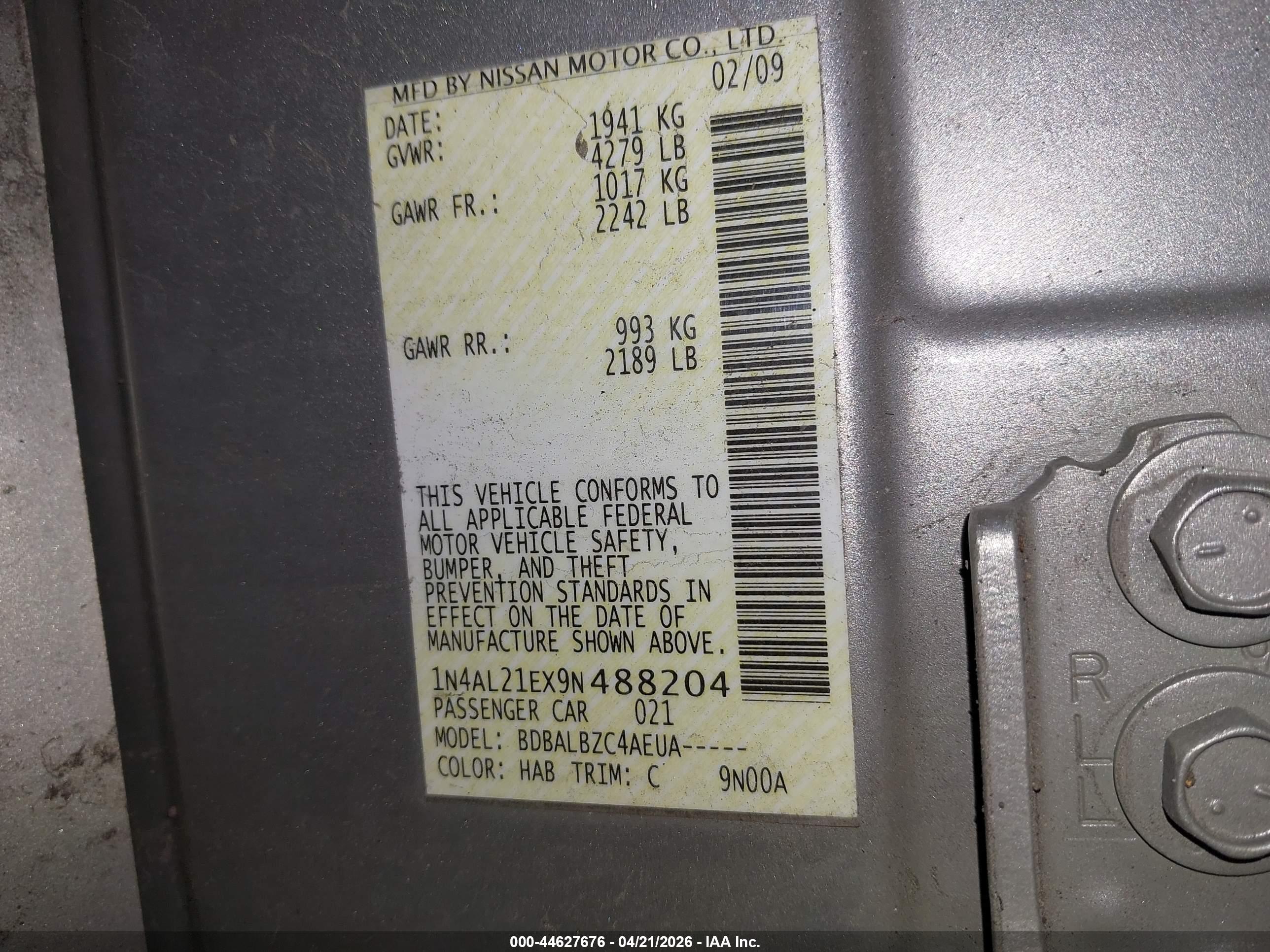 NISSAN ALTIMA image 9