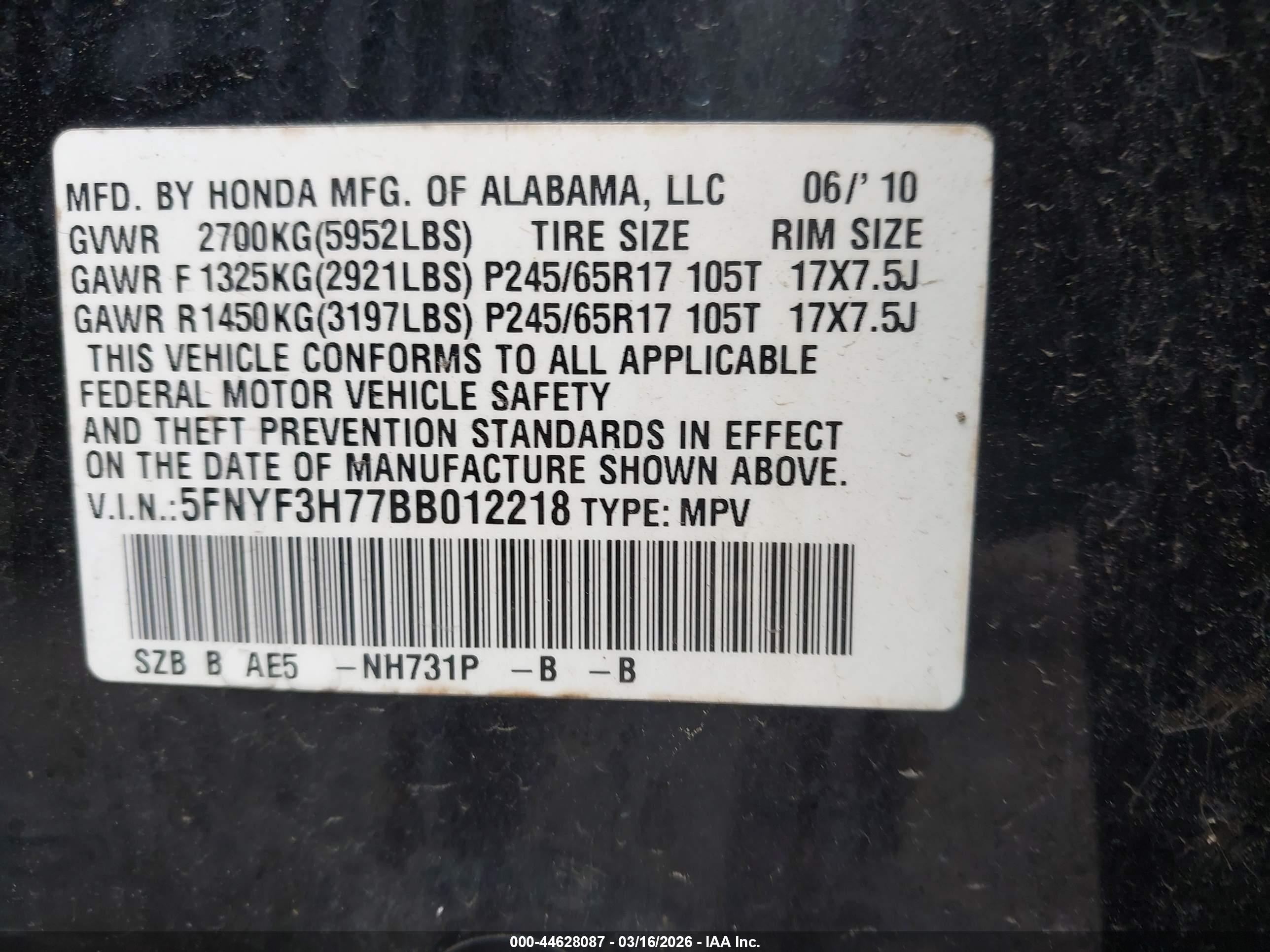 HONDA PILOT image 9