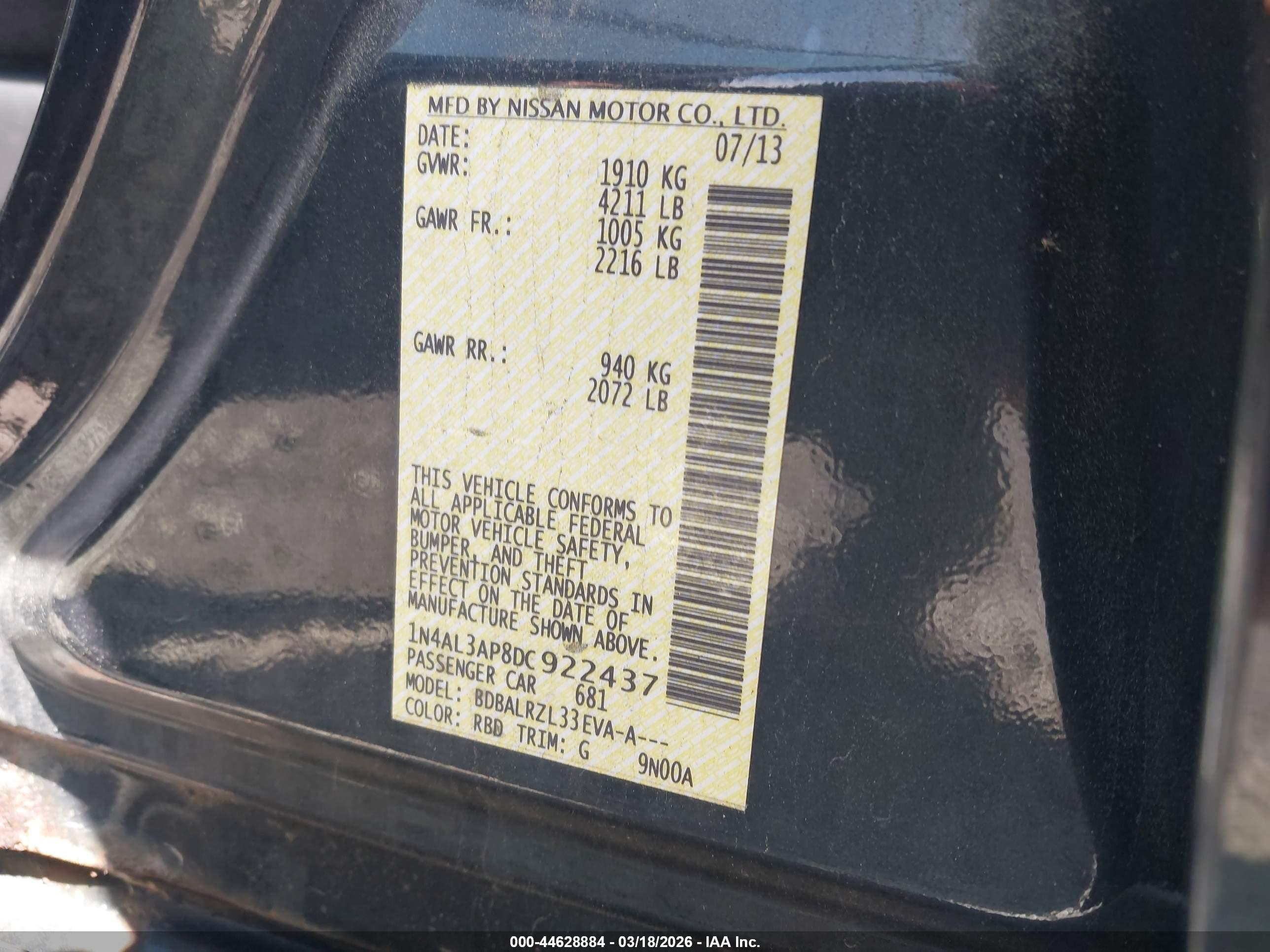 NISSAN ALTIMA image 9