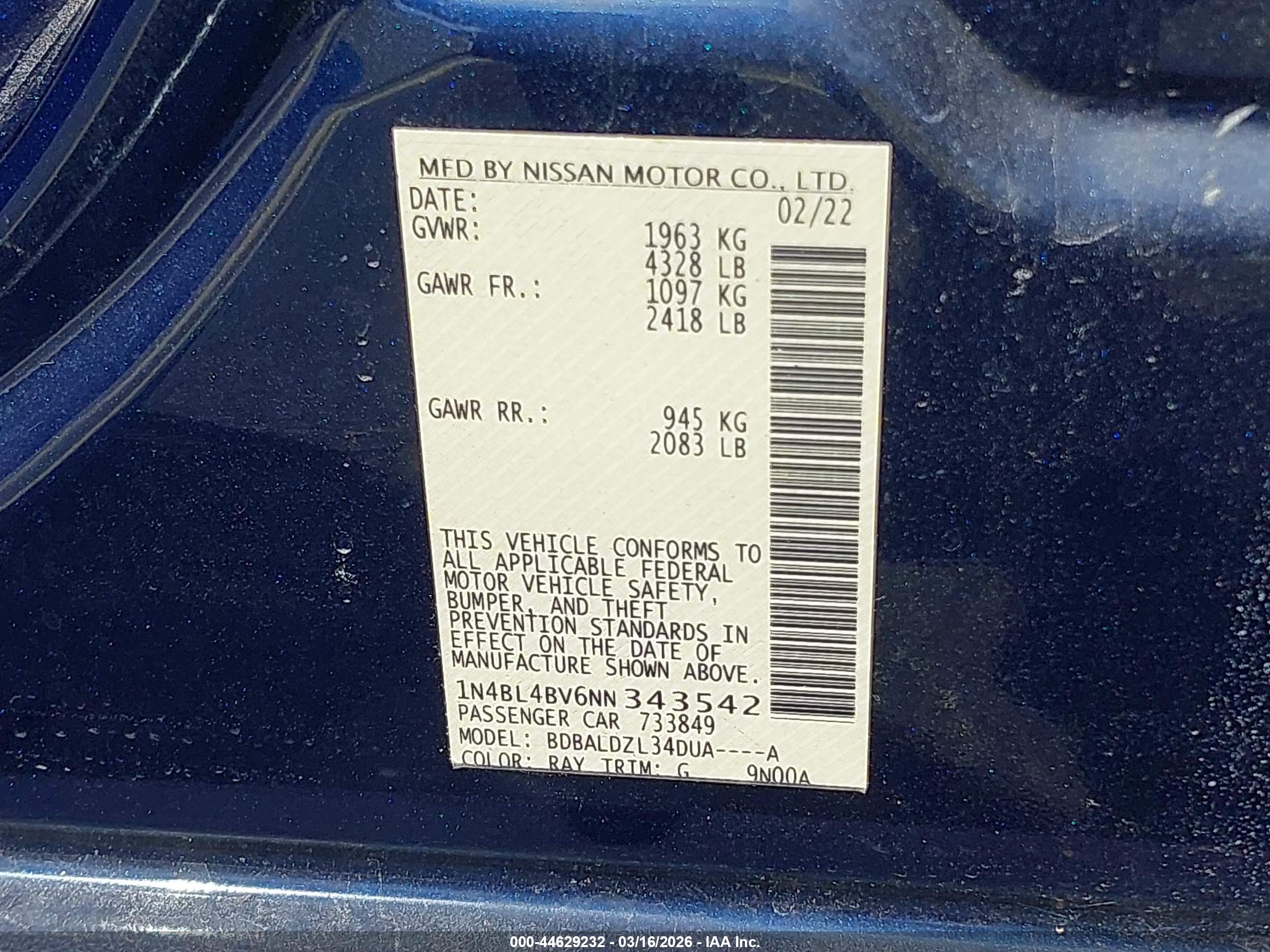 NISSAN ALTIMA image 9