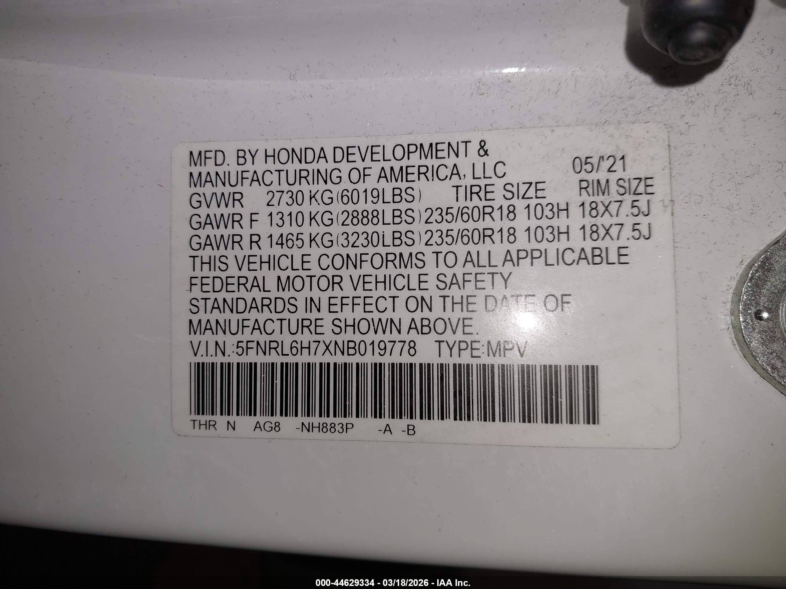 HONDA ODYSSEY image 9