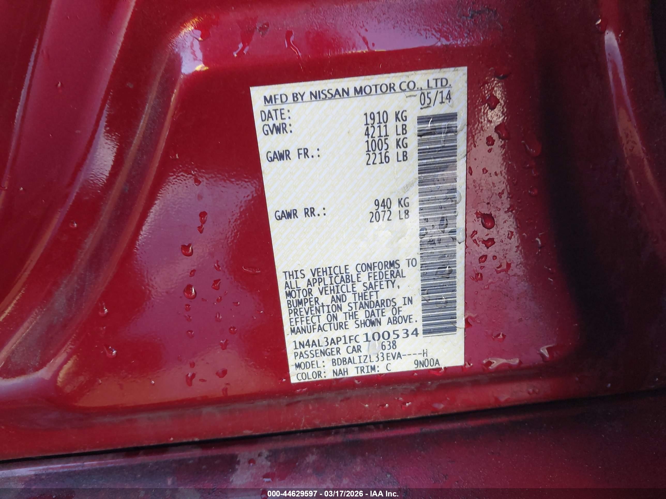 NISSAN ALTIMA image 9