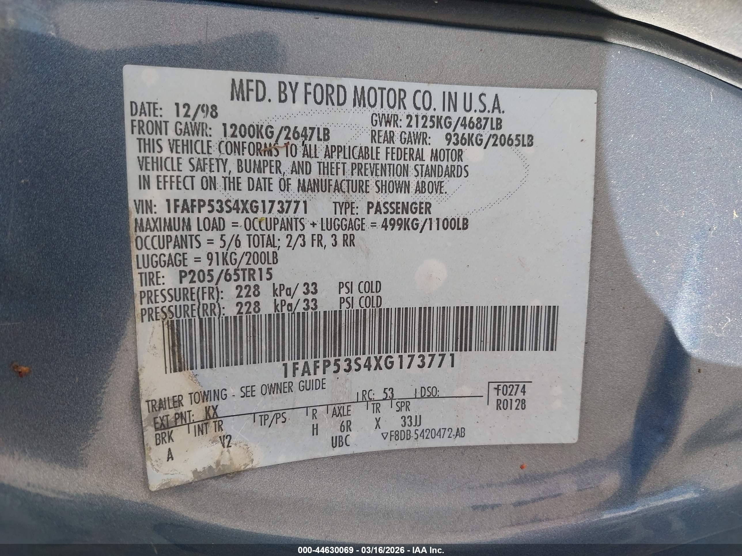 FORD TAURUS image 9
