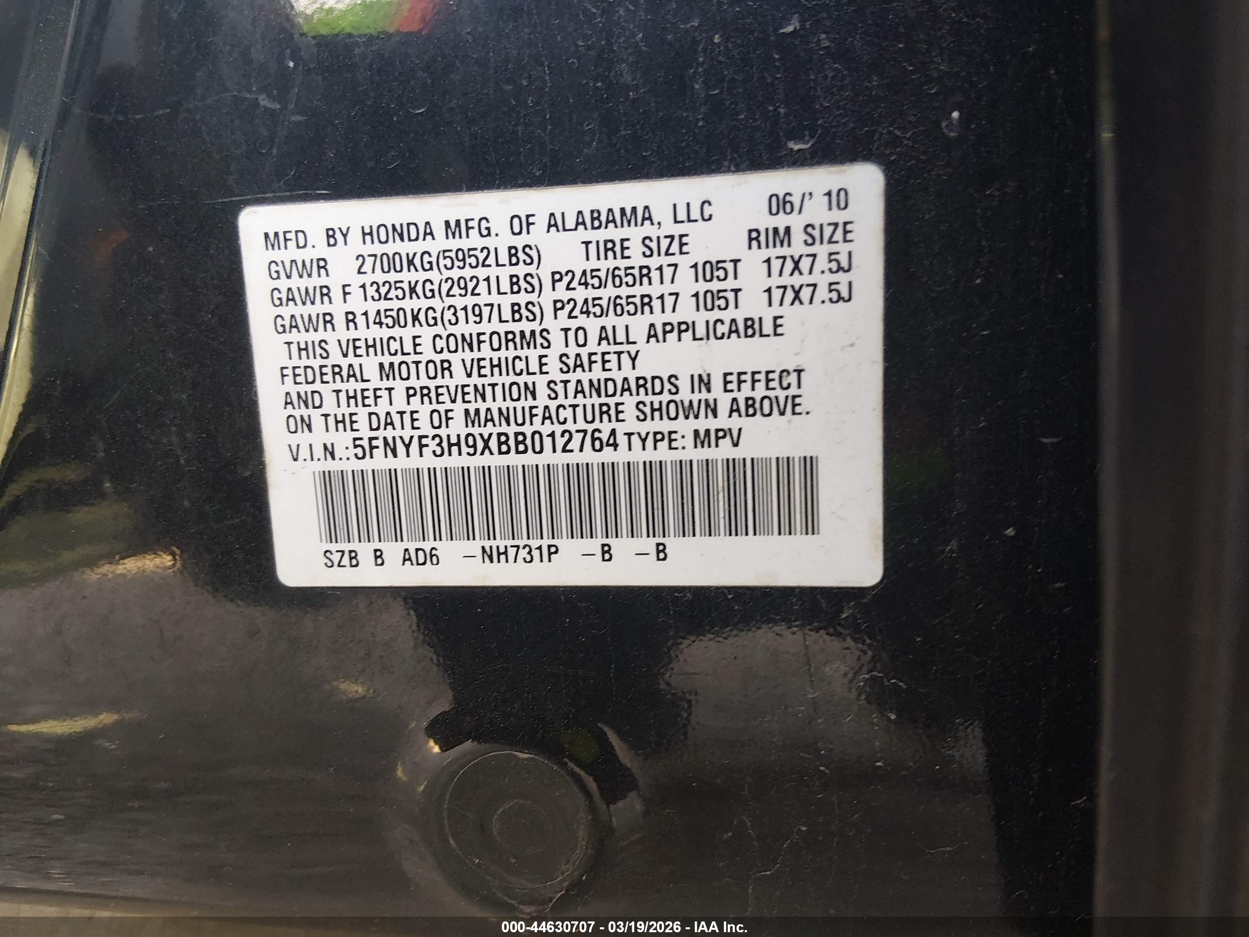 HONDA PILOT image 9