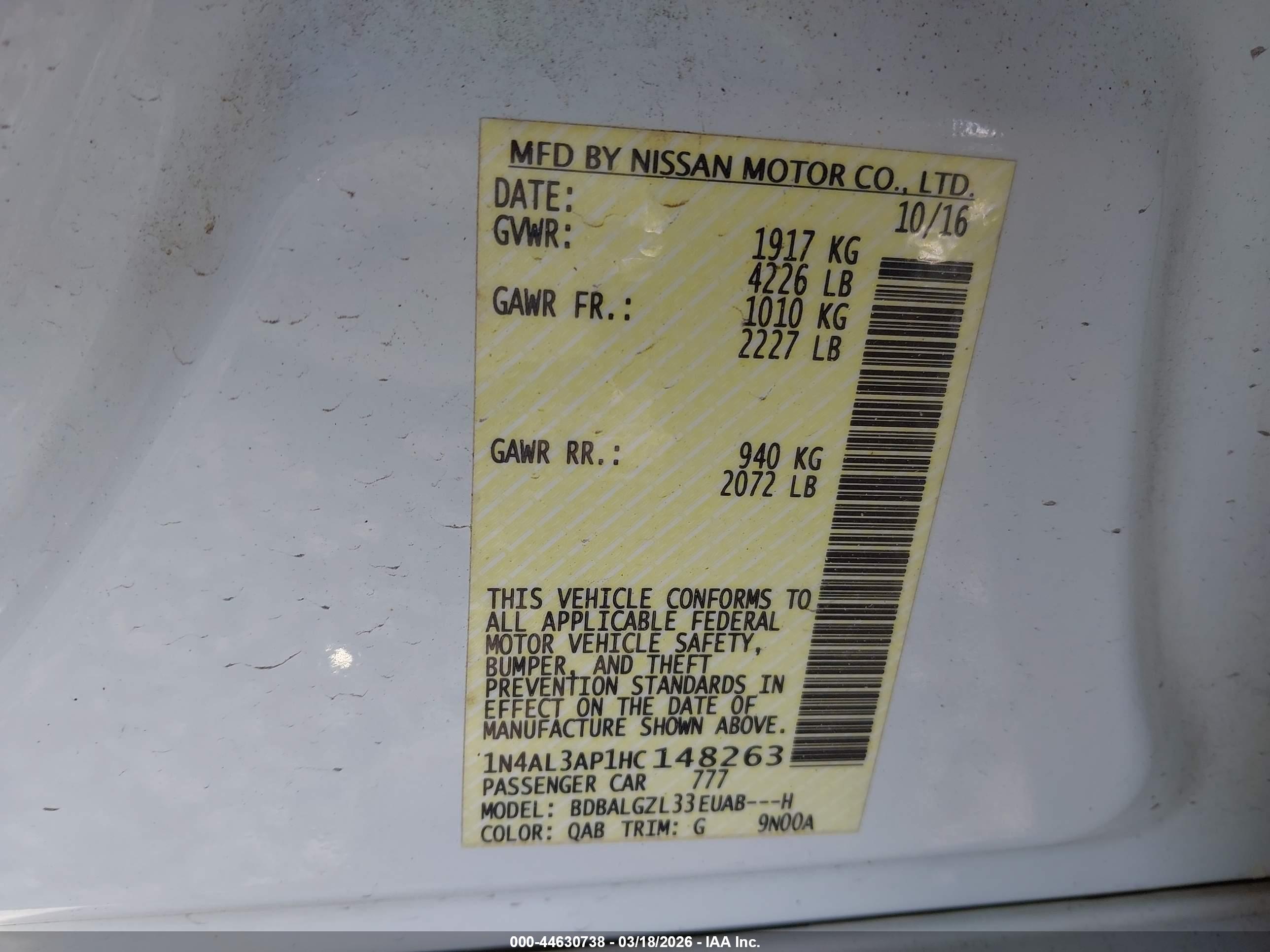 NISSAN ALTIMA image 9
