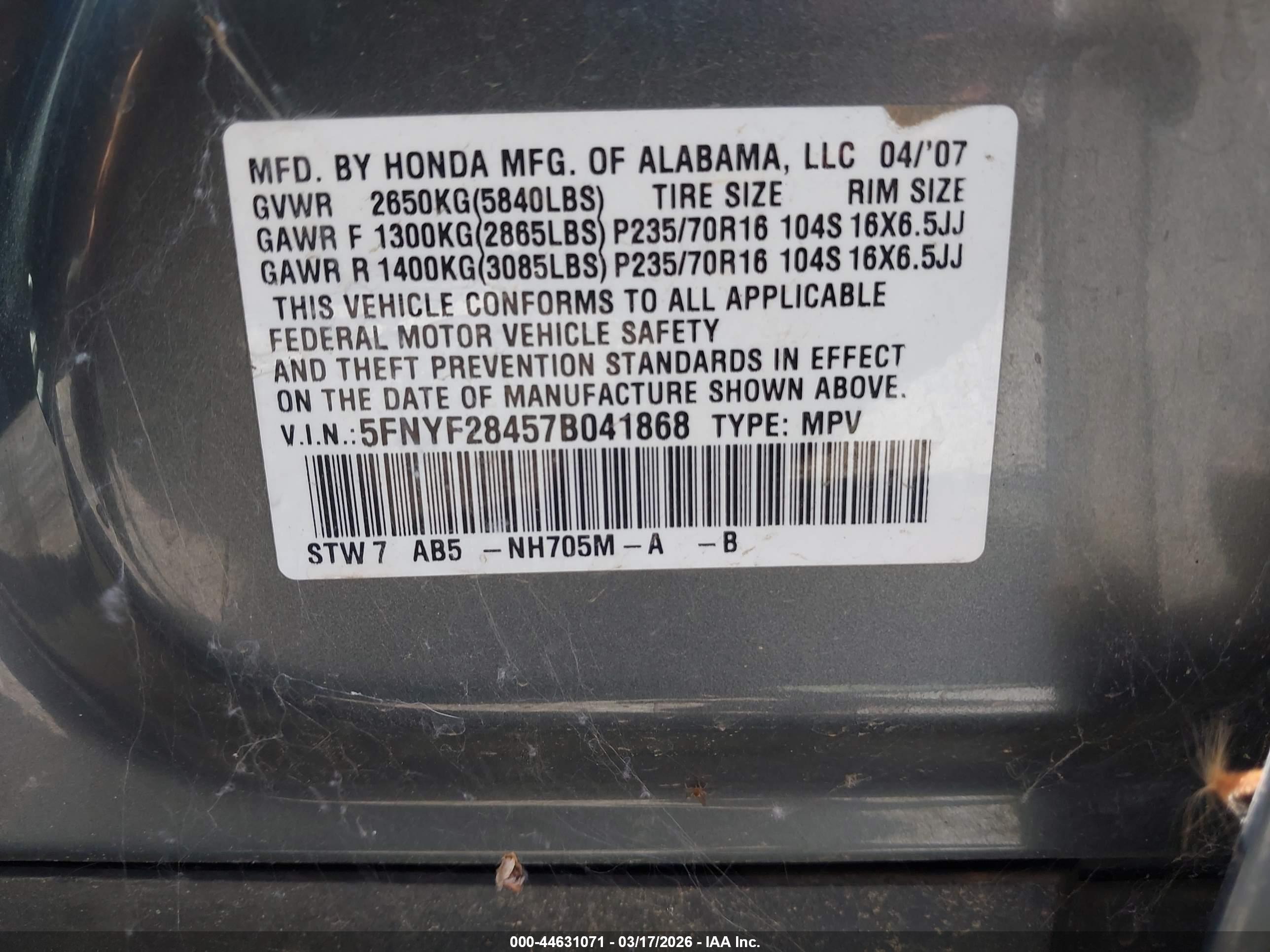 HONDA PILOT image 9