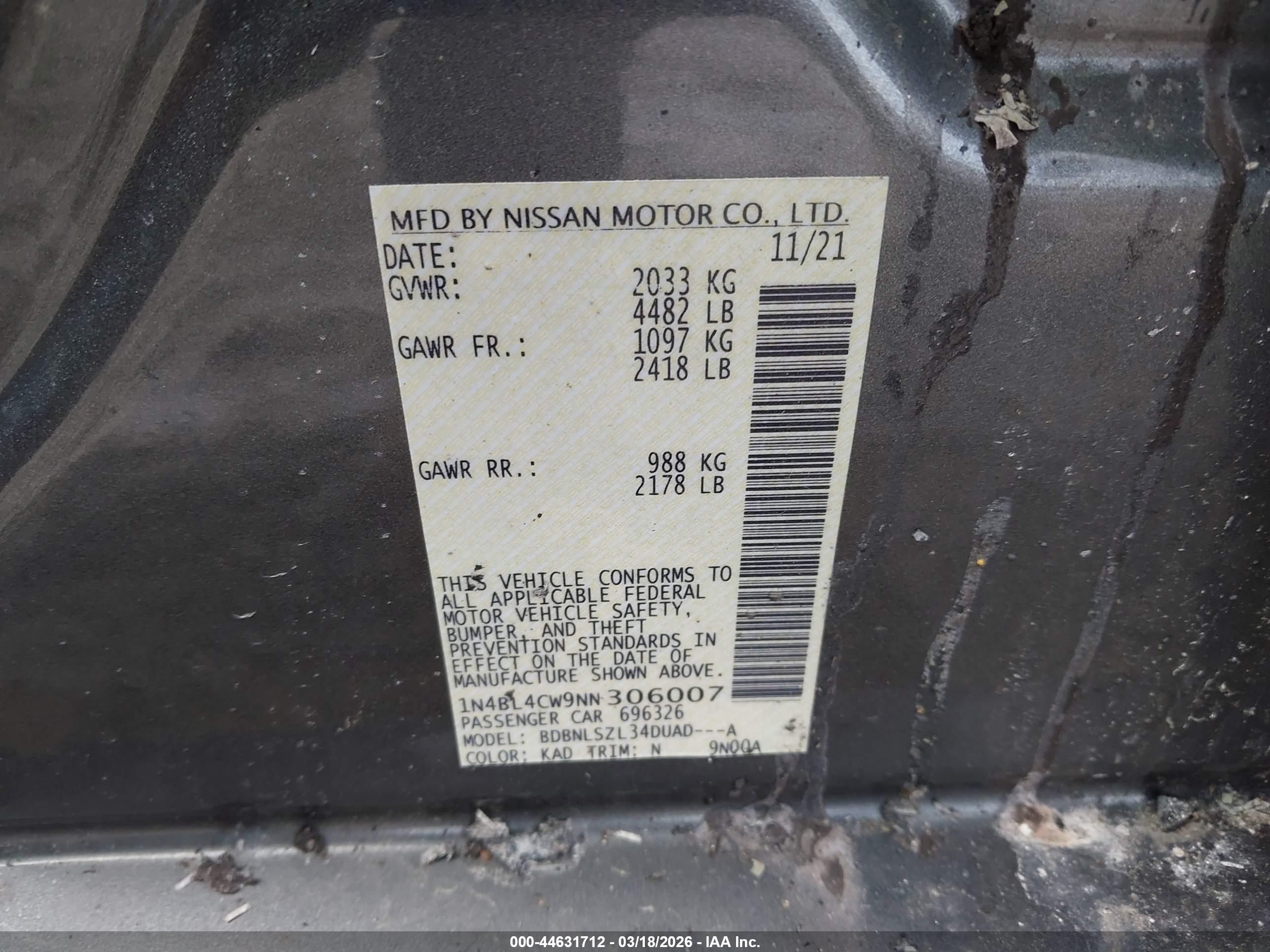 NISSAN ALTIMA image 9
