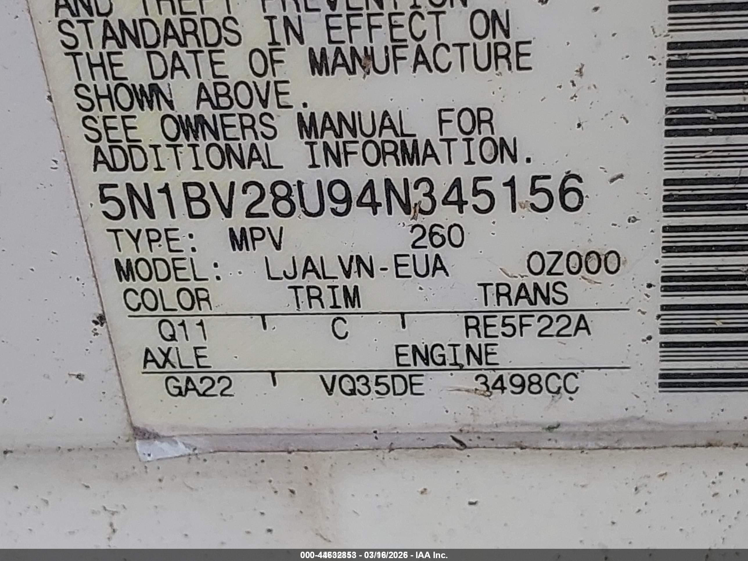 NISSAN QUEST image 9