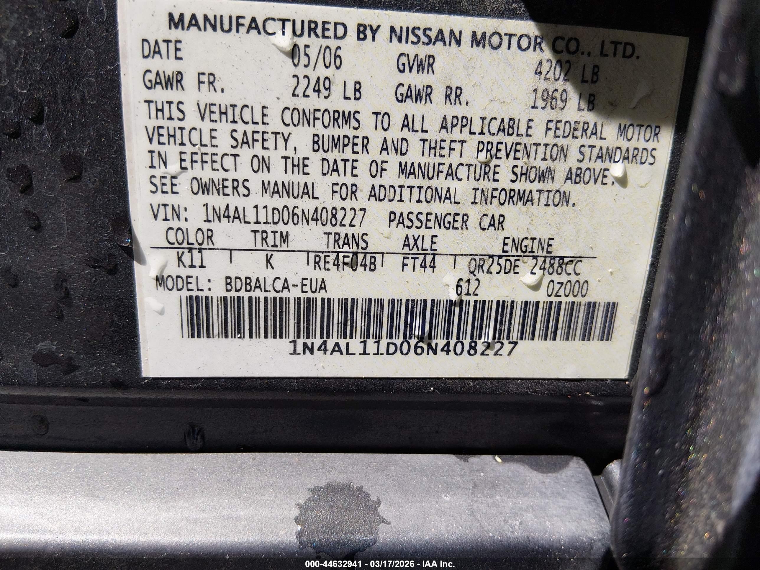 NISSAN ALTIMA image 9
