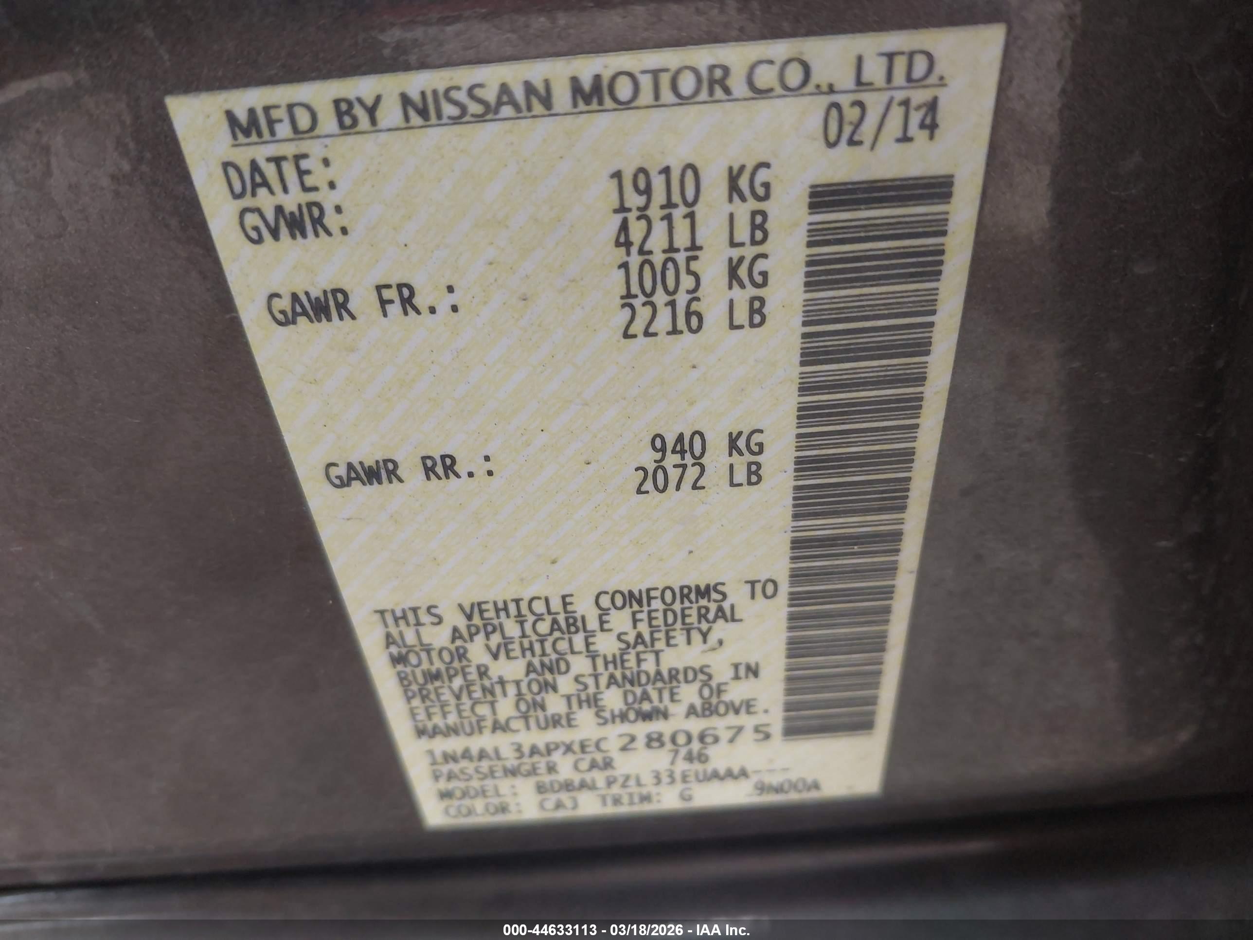 NISSAN ALTIMA image 9