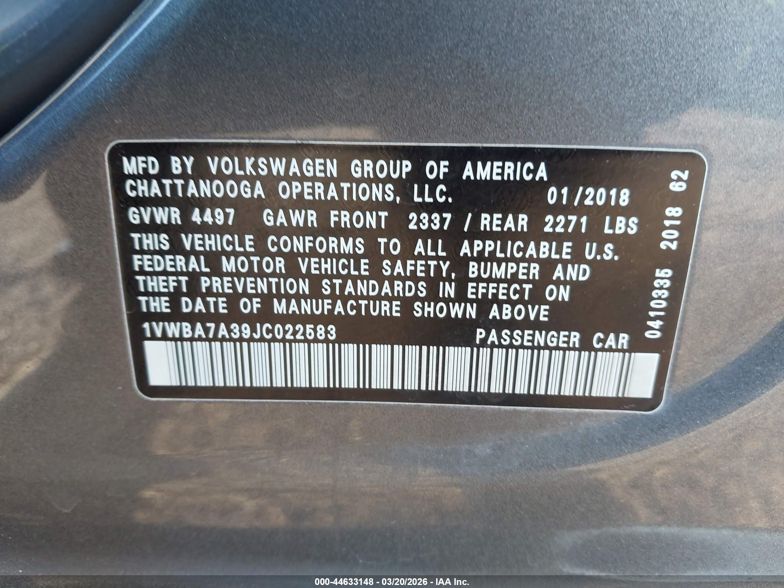 VOLKSWAGEN PASSAT image 9