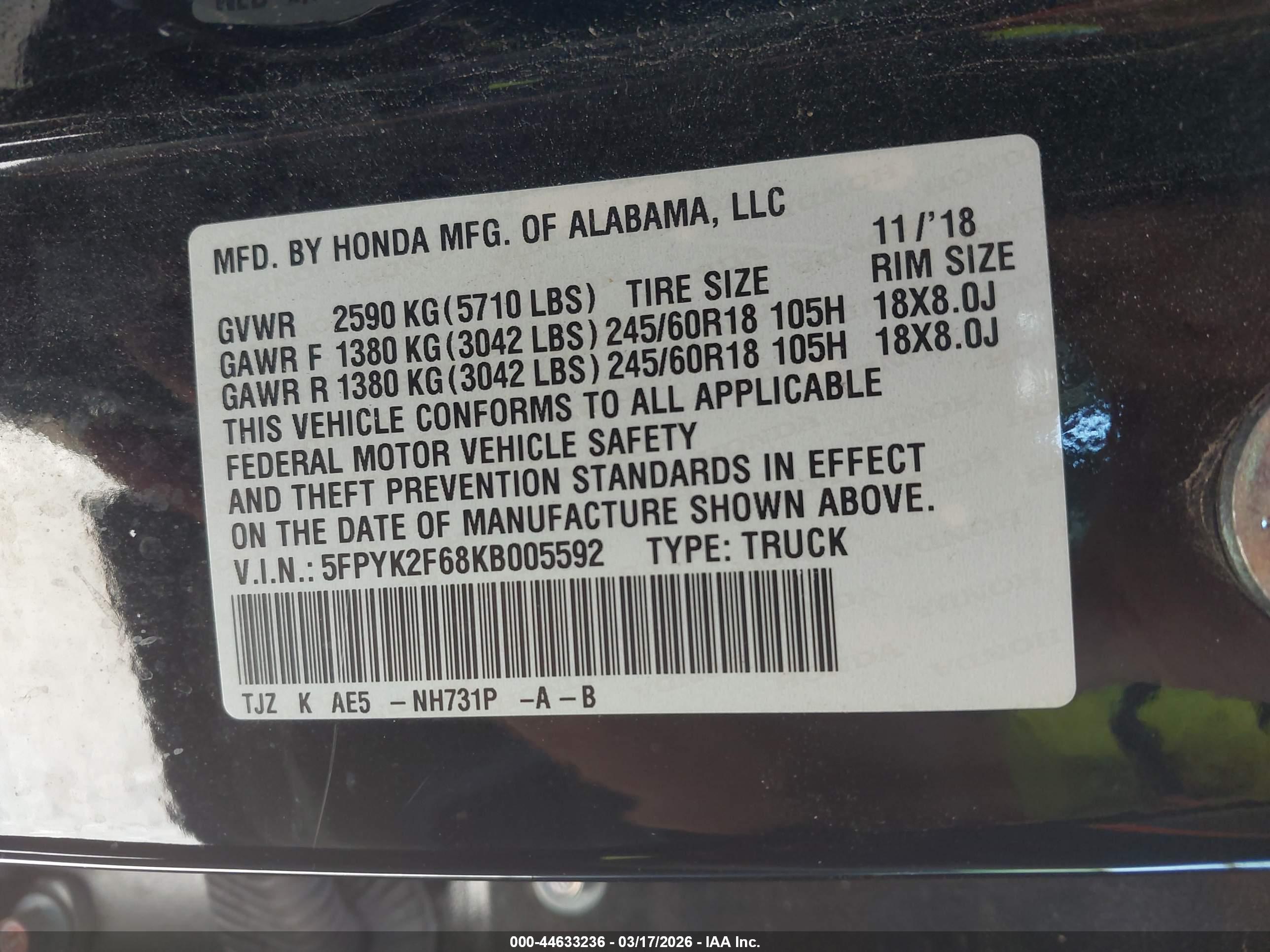 HONDA RIDGELINE image 9