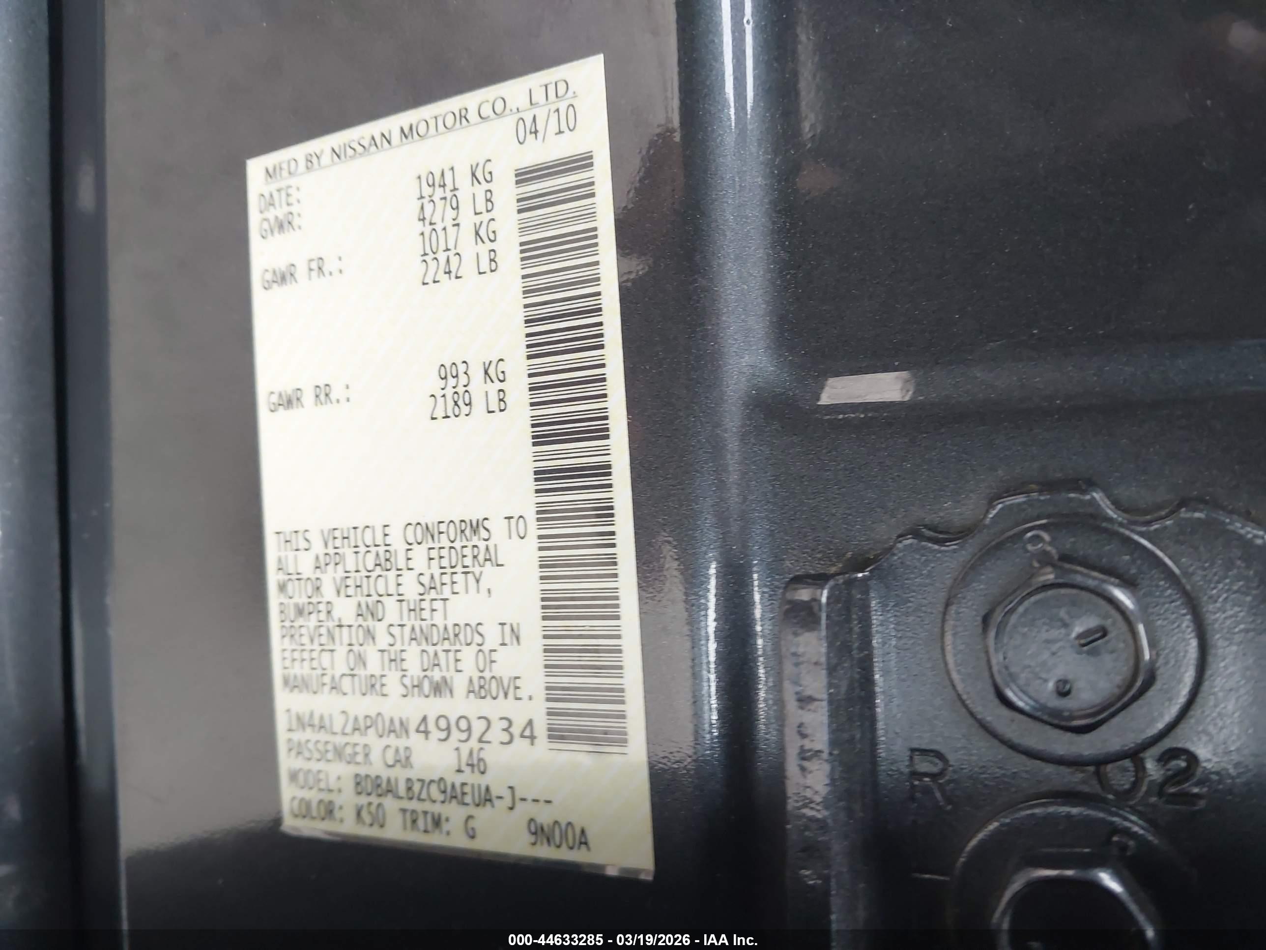 NISSAN ALTIMA image 9