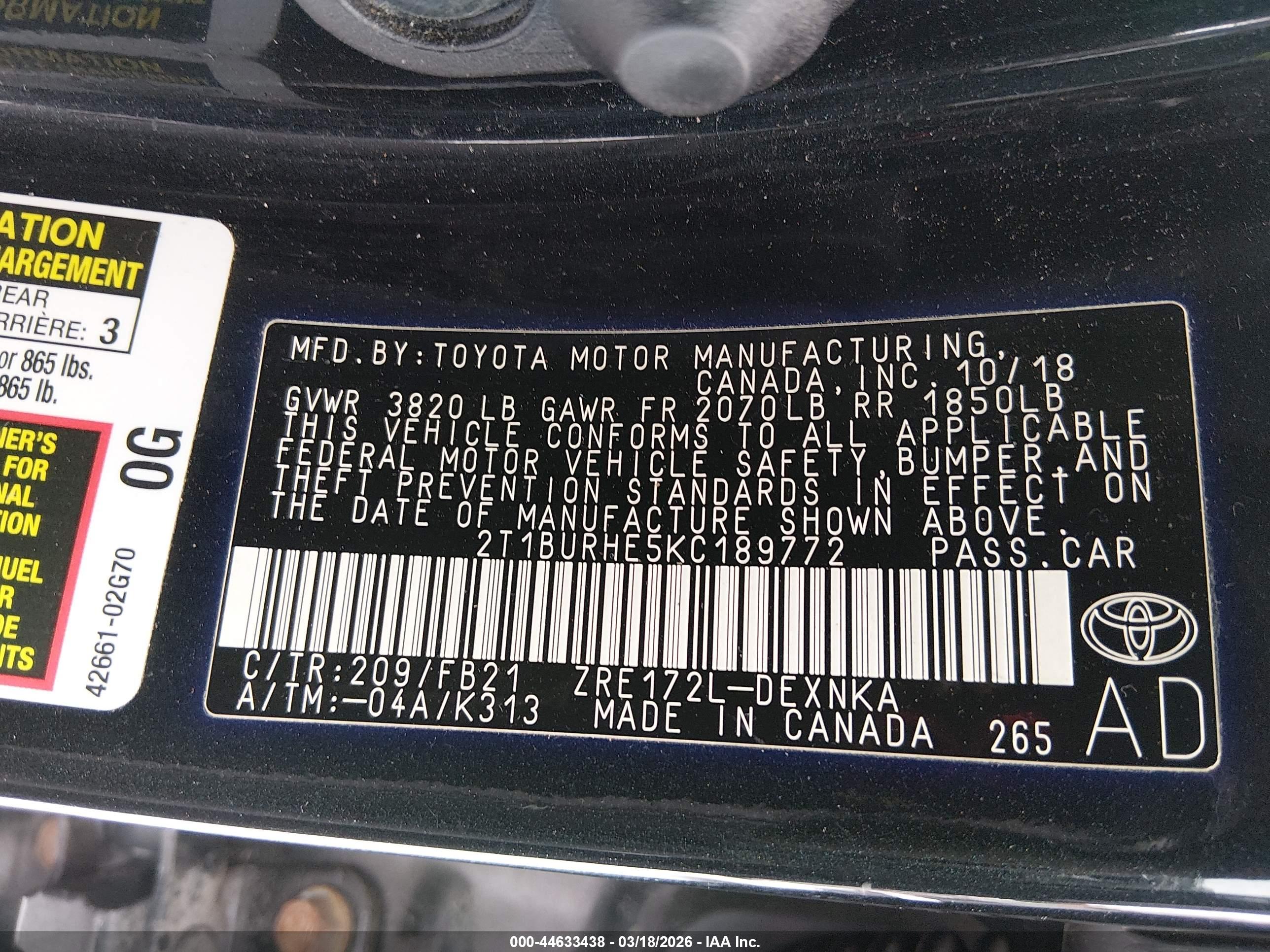TOYOTA COROLLA image 9