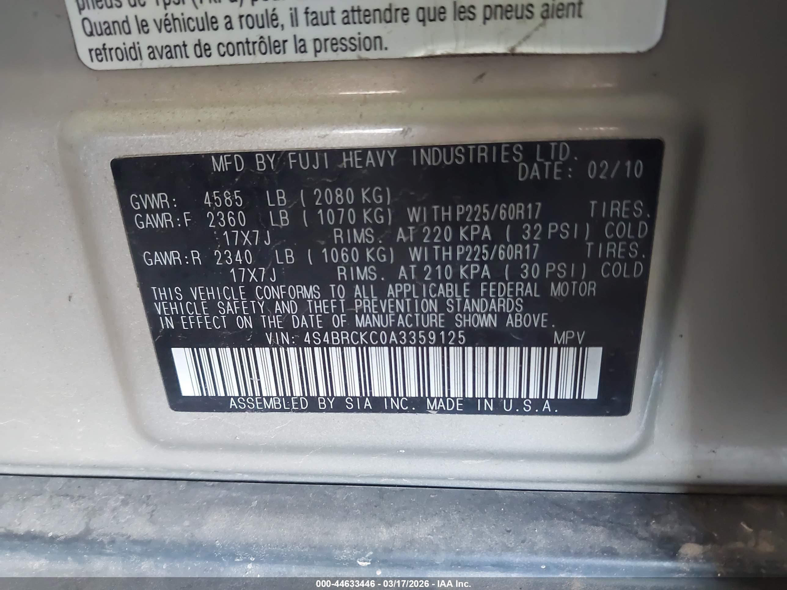 SUBARU OUTBACK image 9