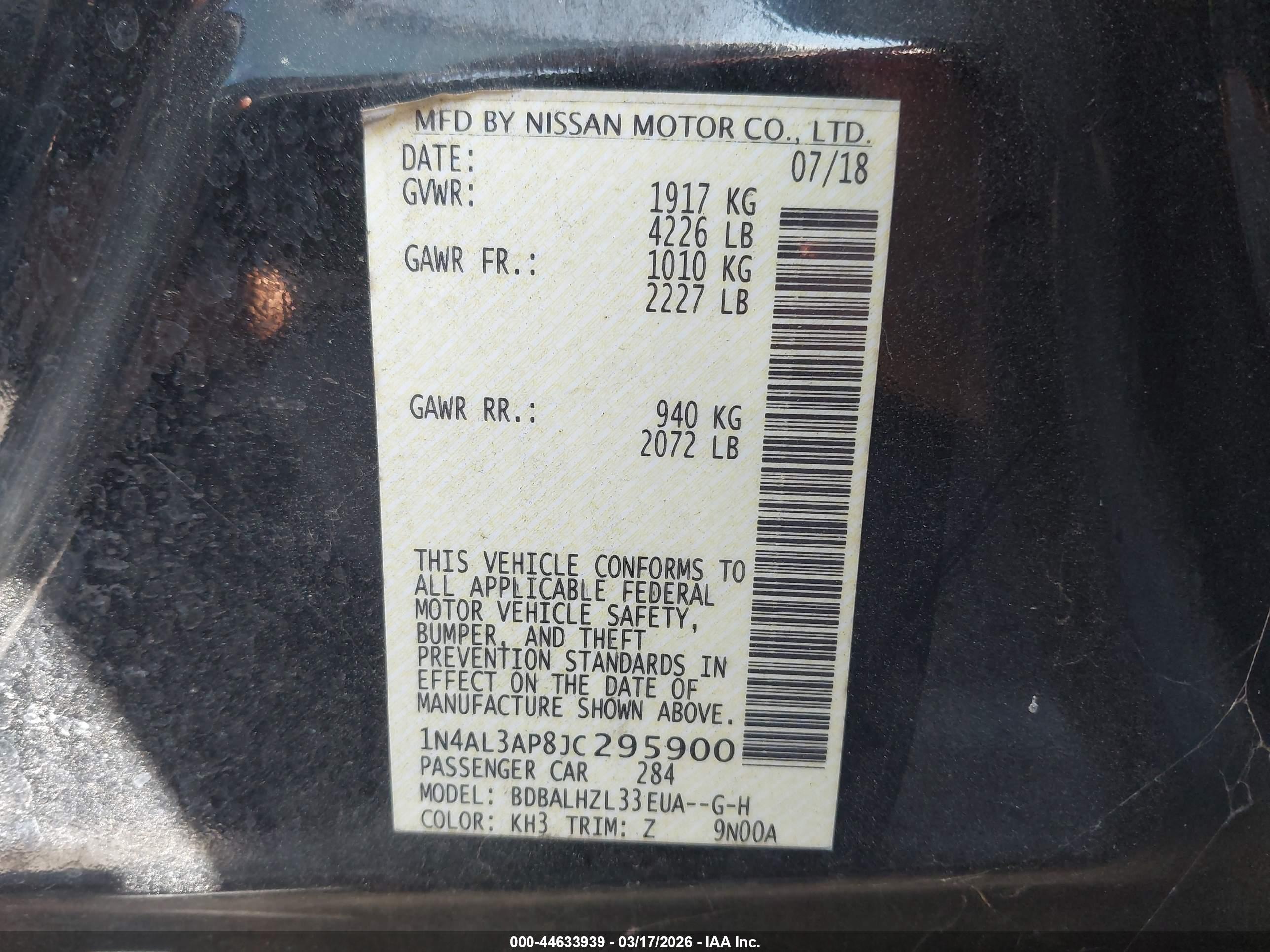 NISSAN ALTIMA image 9
