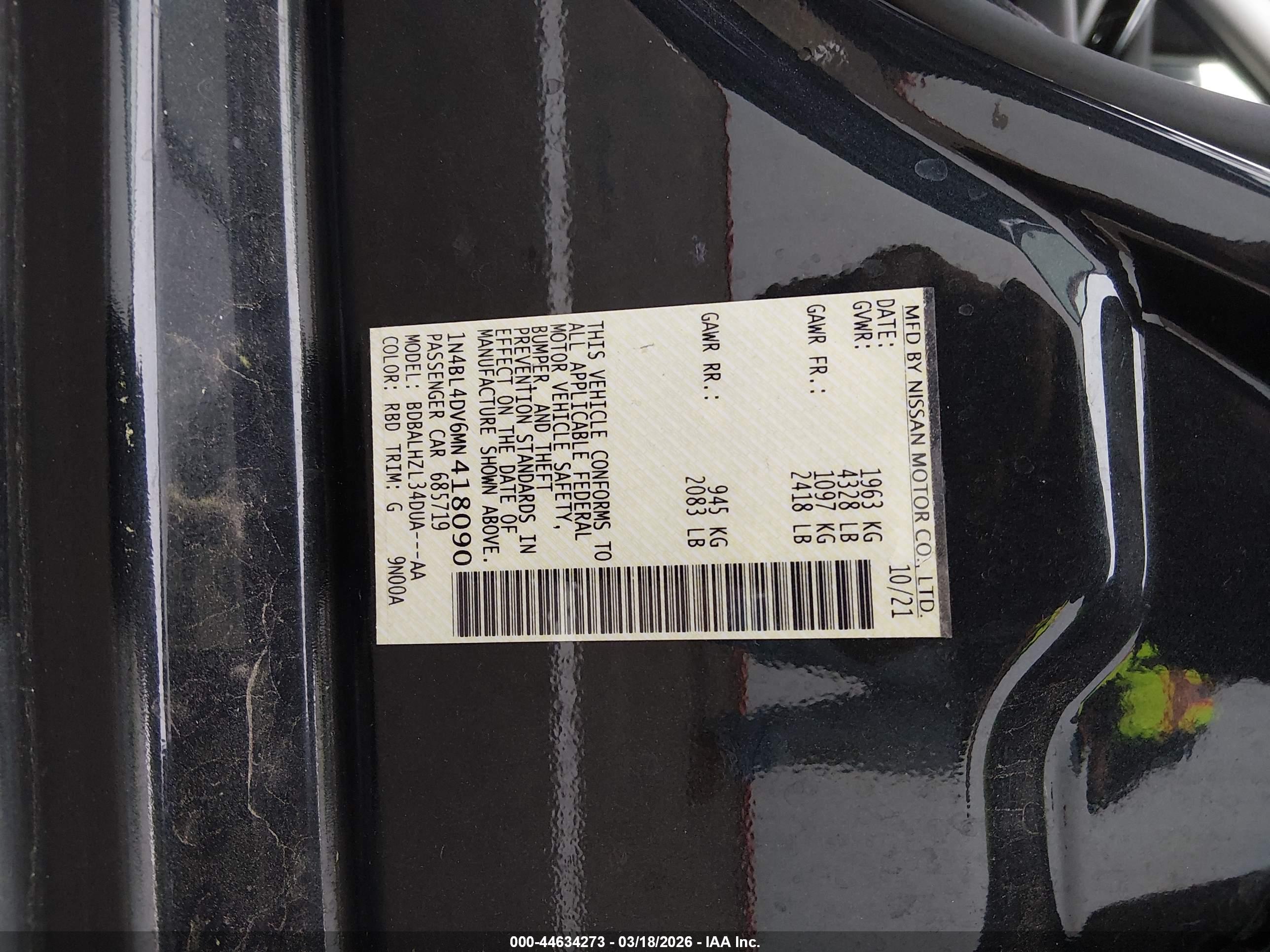 NISSAN ALTIMA image 9