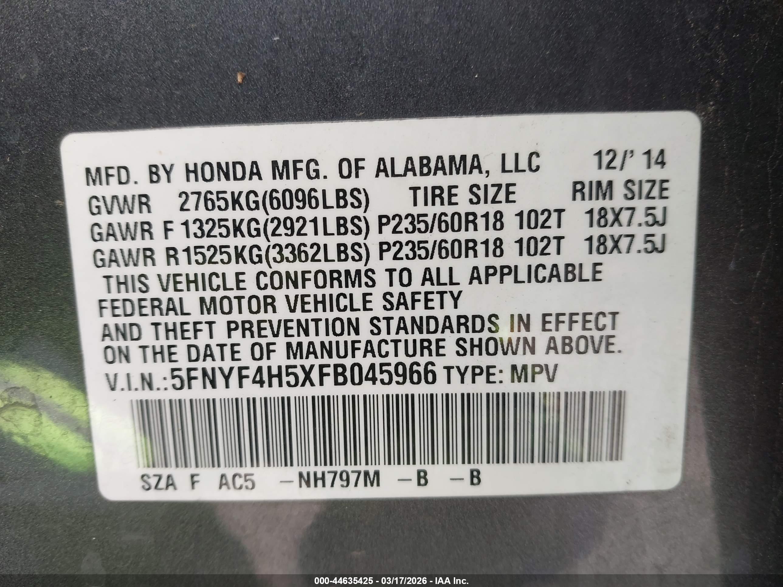 HONDA PILOT image 9