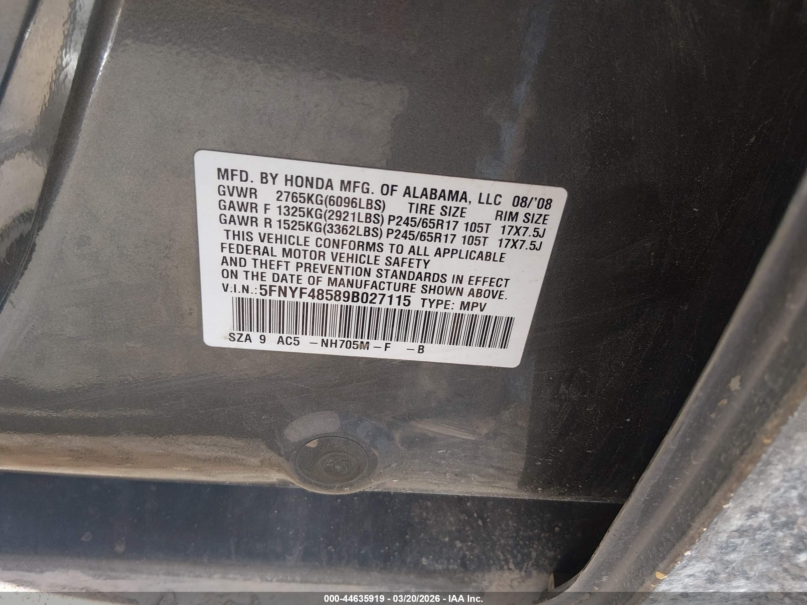 HONDA PILOT image 9